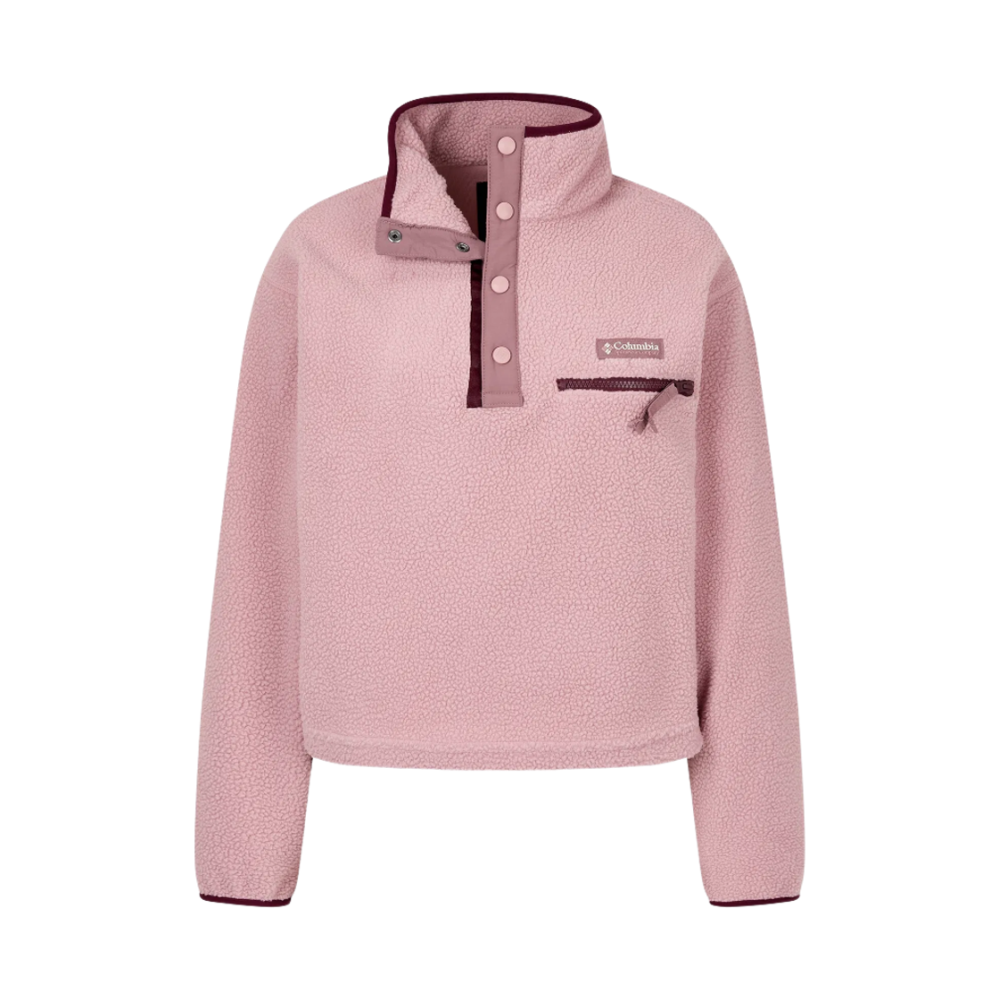 (W) 컬럼비아 헬베시아 II 크롭 하프 스냅 플리스 풀오버 이레이저 핑크((W) Columbia Helvetia II Cropped Half Snap Fleece Pullover Eraser Pink)