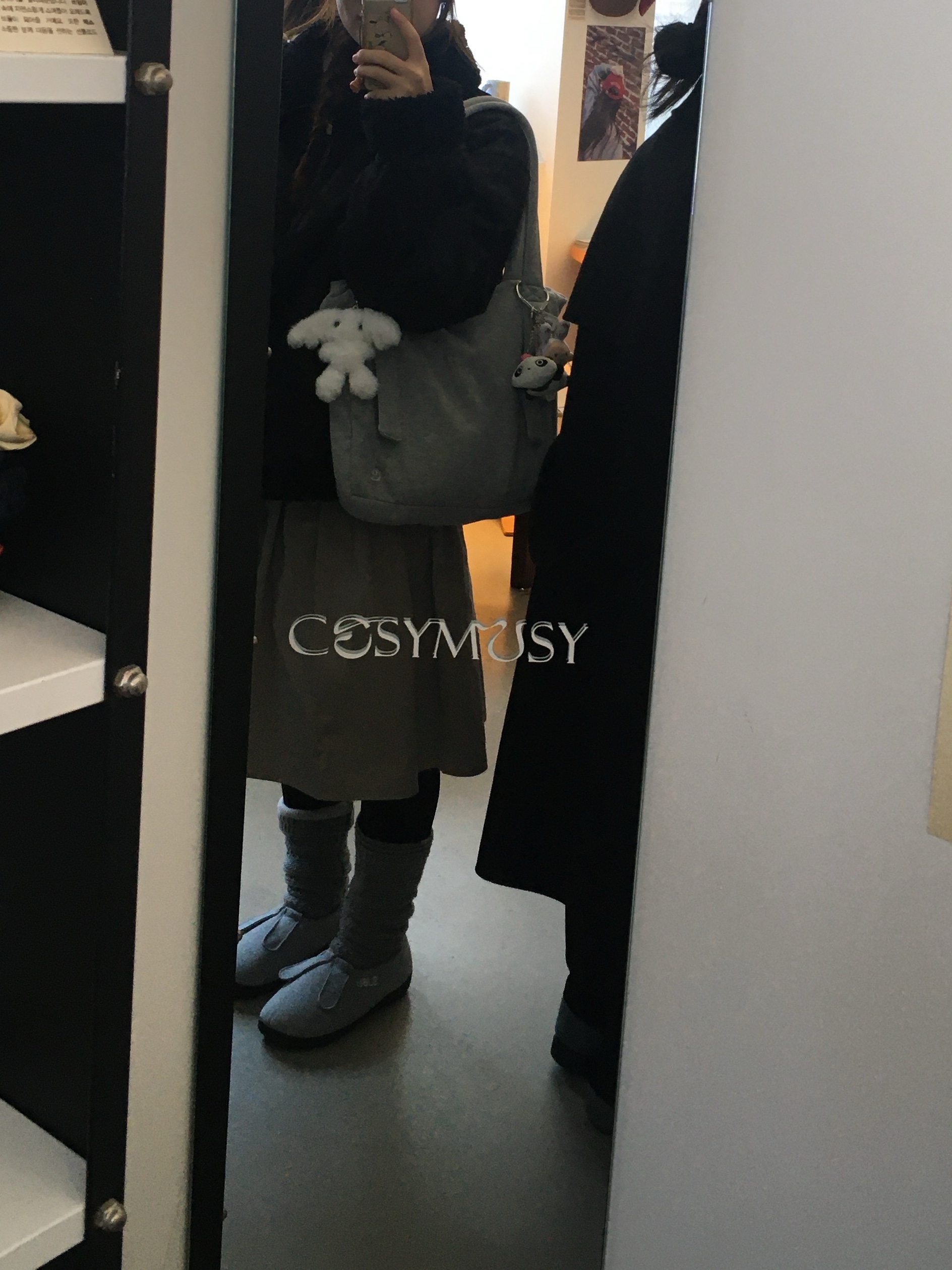 Subu x Coyseio Bunny Sweat Padding Shoes Melange Gray, COYSEIO 2Way Shirring One Piece Light Khaki 착용 스타일 - 2