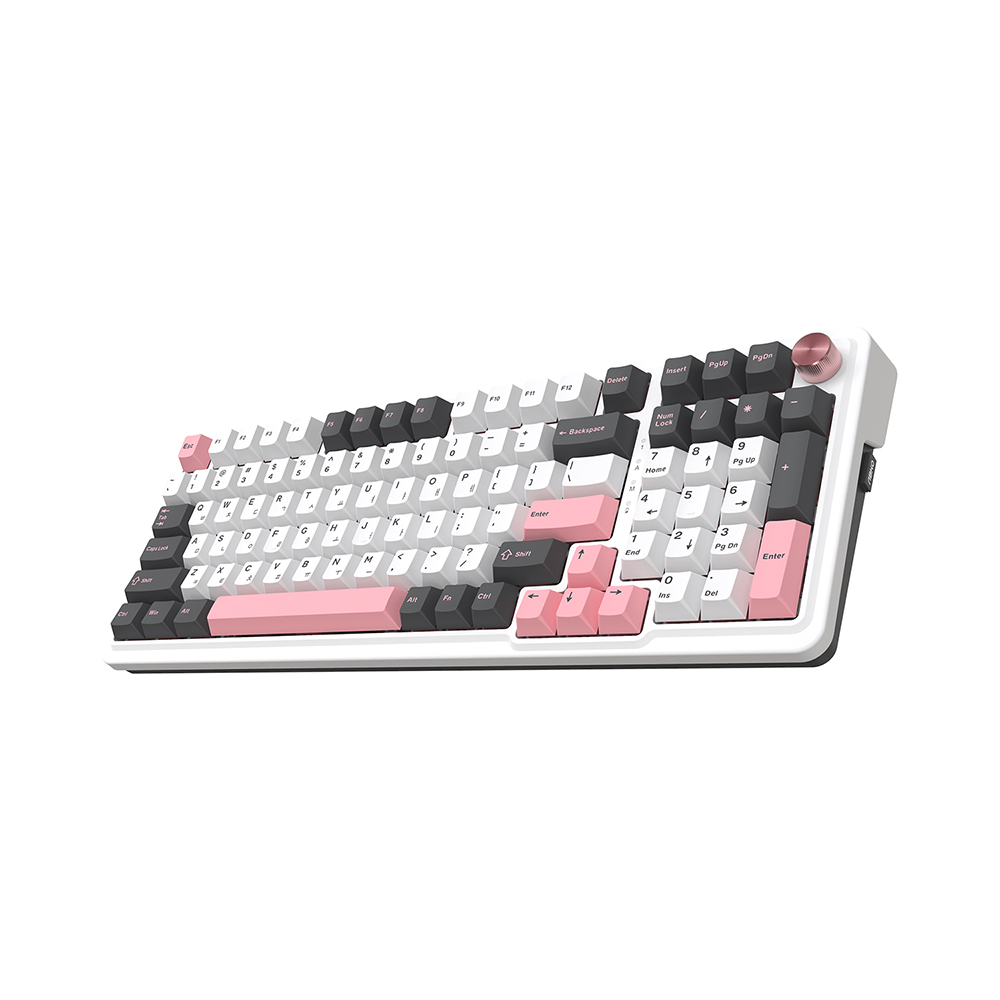 앱코 AK99 유무선 블루투스 3모드 기계식 키보드 핑크 멜론축(ABKO AK99 Wireless Bluetooth 3 Mode Mechanical Keyboard Pink Melon Axis) - 2