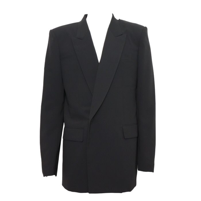 IT95DT9W9FSJ Balenciaga Oversized Cotton Logo Shoulder Blazer for Men