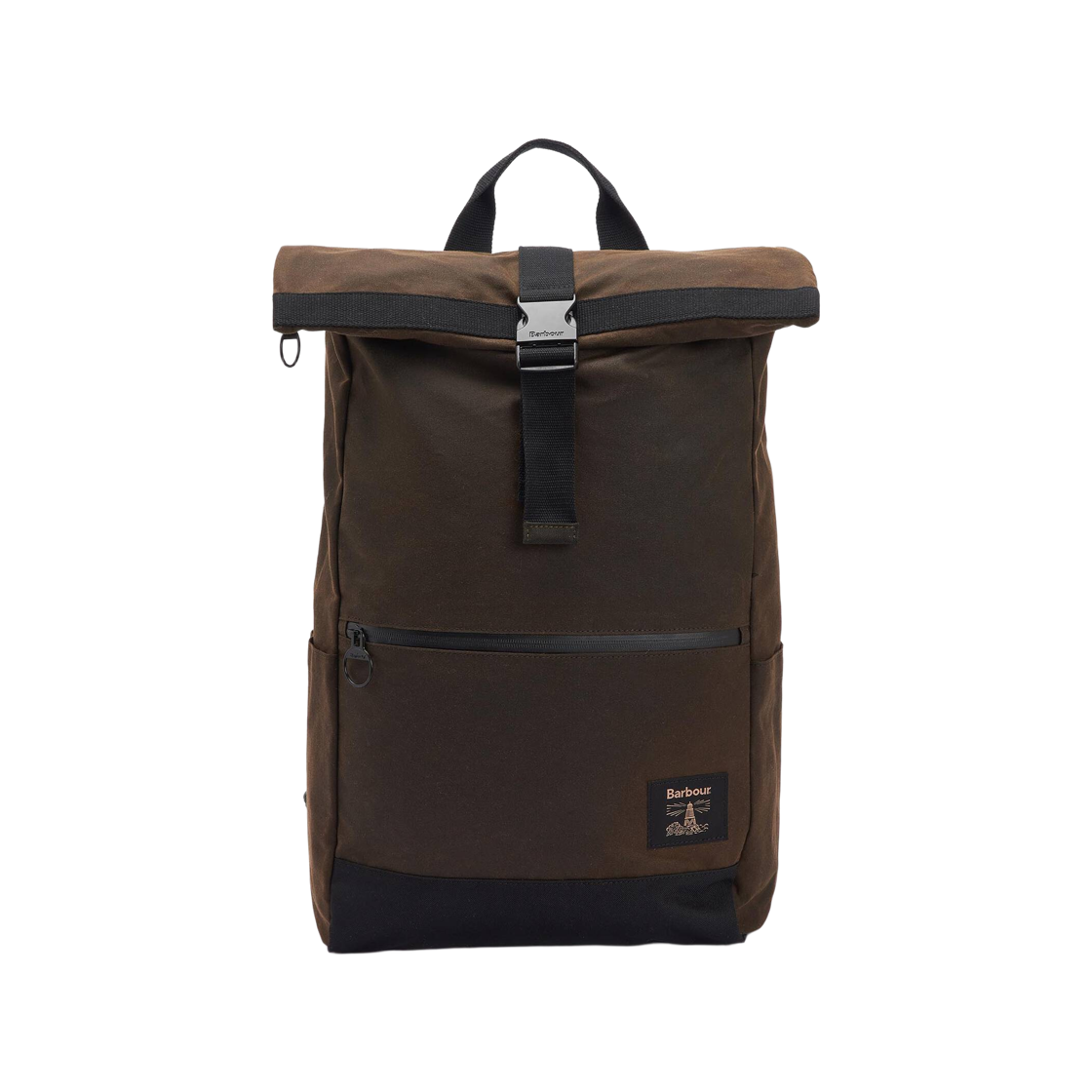 UBA0717OL71 Barbour Field Roll-Top Waxed Backpack Olive Black