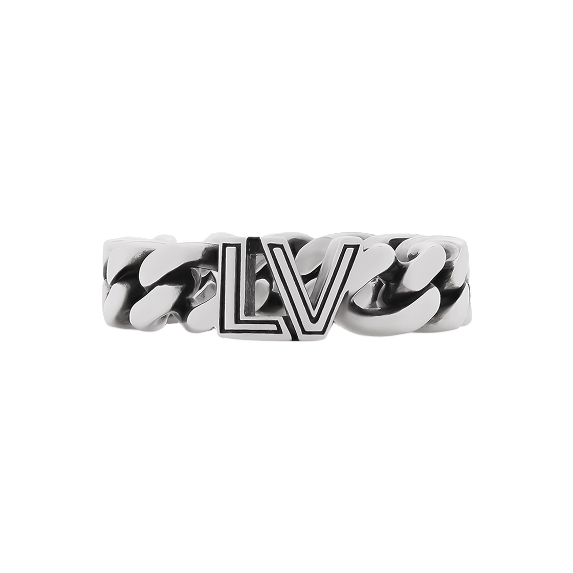 M1760M Louis Vuitton LV Club Chain Ring Stearling Silver