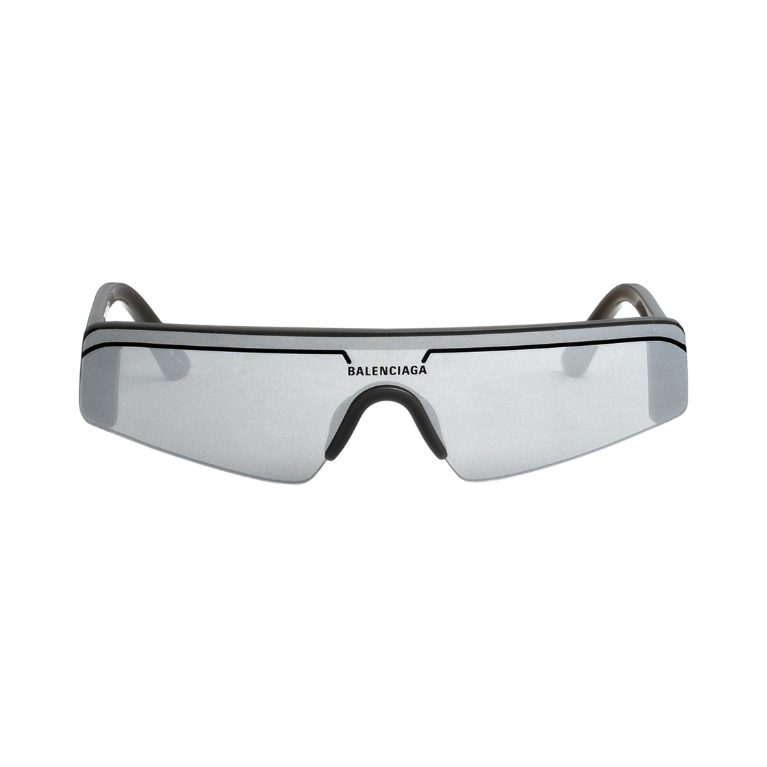 BB0003S011 Balenciaga Ski Rectangle Sunglasses Grey