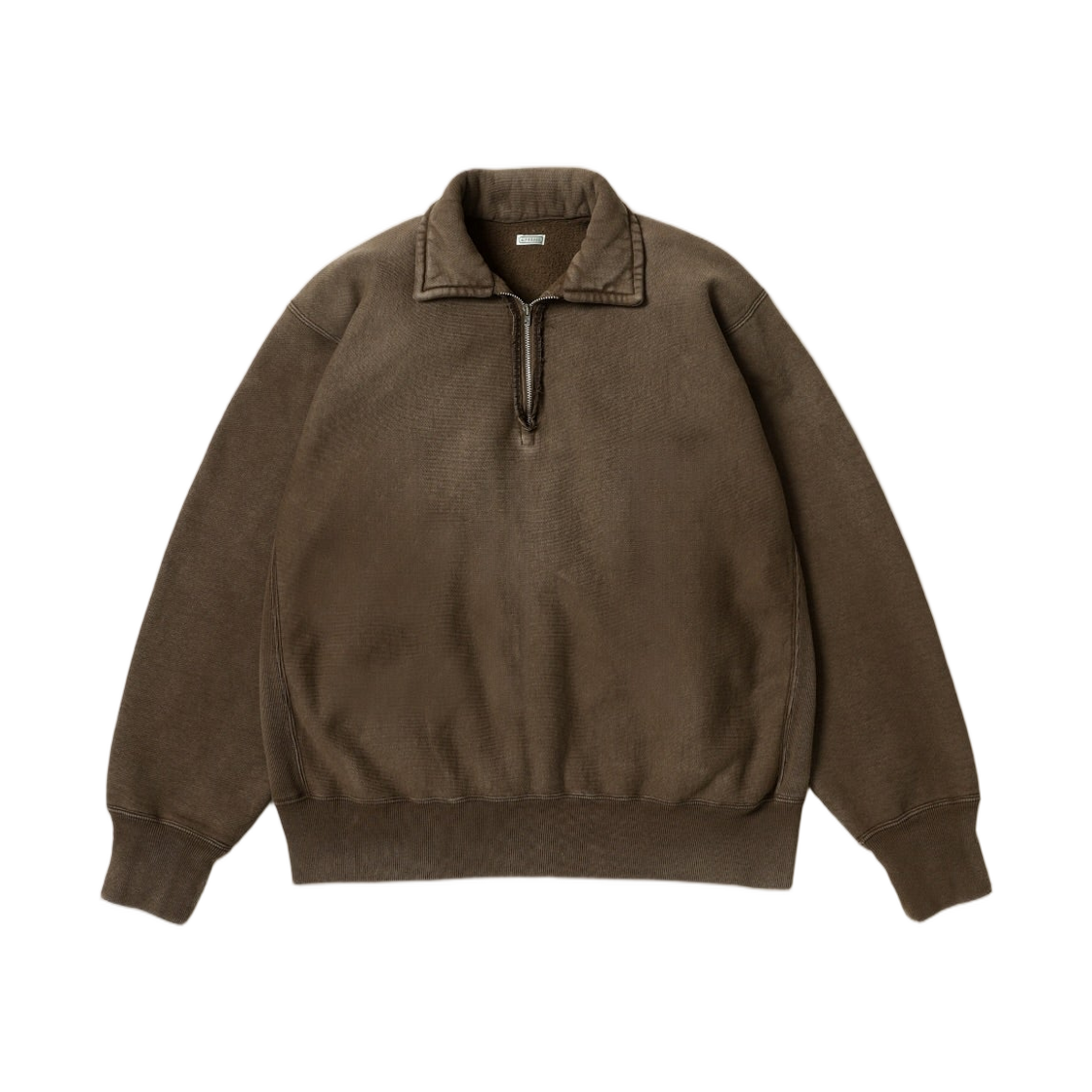 아프레쎄 빈티지 하프 집 스웨트셔츠 브라운 - 26SS(A.Presse Vintage Half Zip Sweatshirt Brown - 26SS)