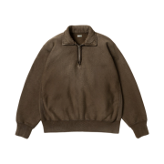 A.Presse Vintage Half Zip Sweatshirt Brown - 26SS