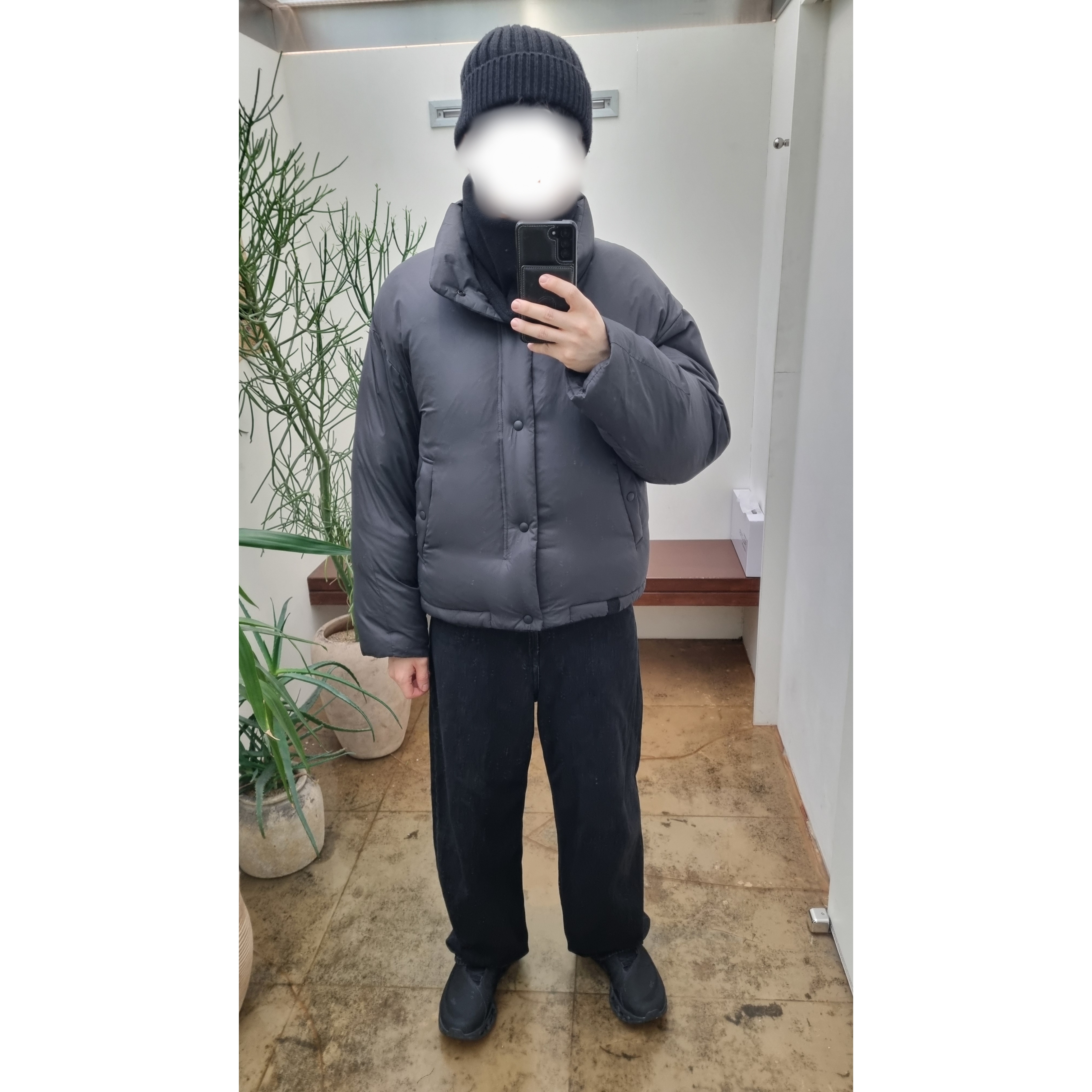 On Running x Post Archive Faction (Paf) Cloudmonster 2 Black Magnet, Polyteru Human Index Human Down Puffer 1.2v Charcoal Green 착용 스타일 - 1