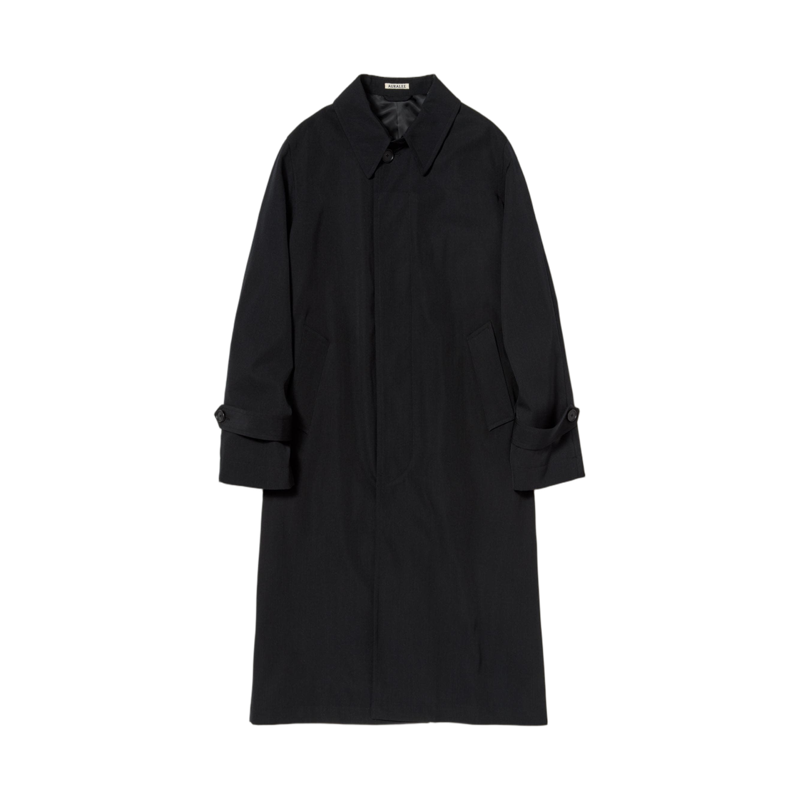 (W) 오라리 라이트 울 맥스 개버딘 코트 탑 블랙 - 26SS((W) Auralee Light Wool Max Gabardine Coat Top Black - 26SS) - 1
