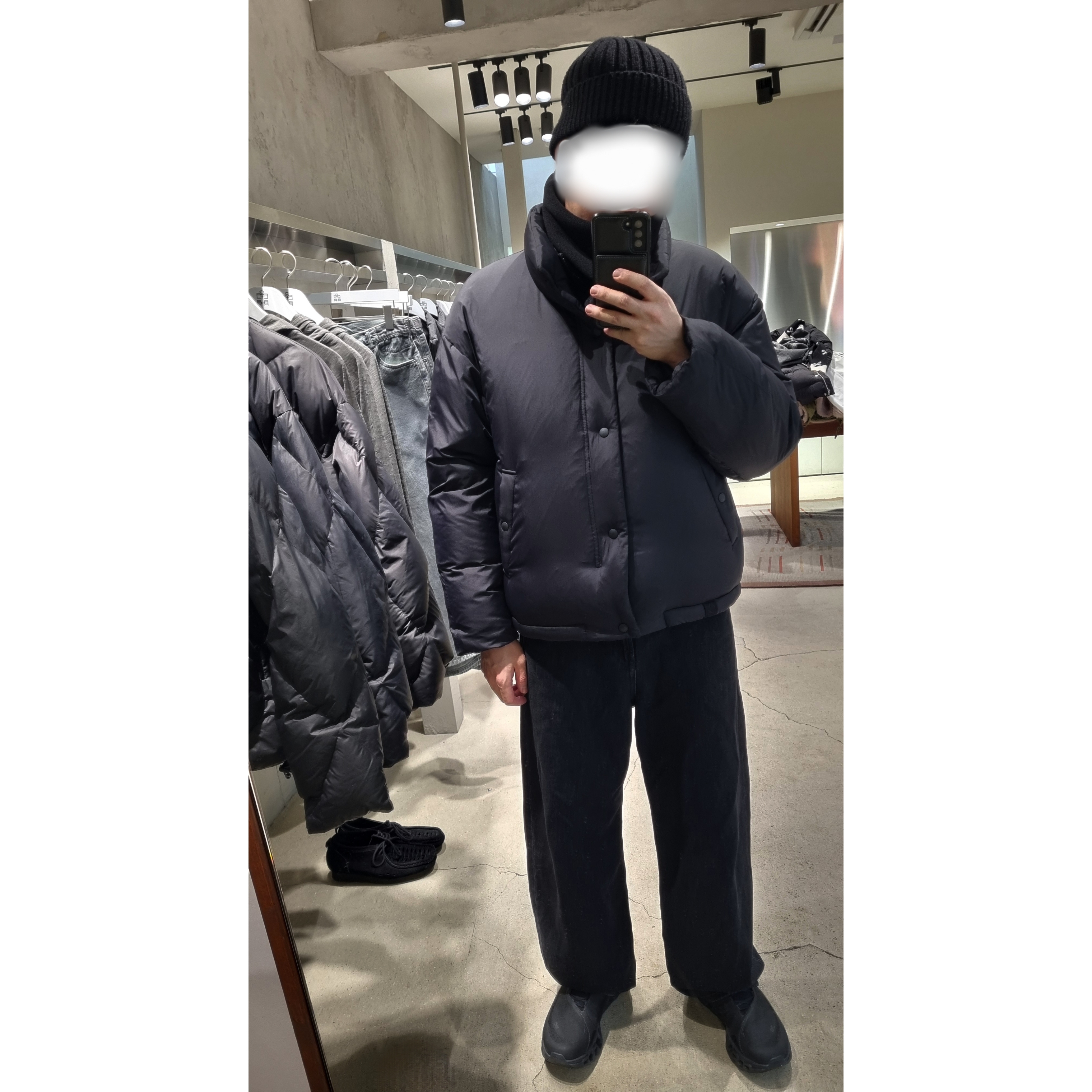 On Running x Post Archive Faction (Paf) Cloudmonster 2 Black Magnet, Polyteru Human Index Human Down Puffer 1.2v Black 착용 스타일 - 1