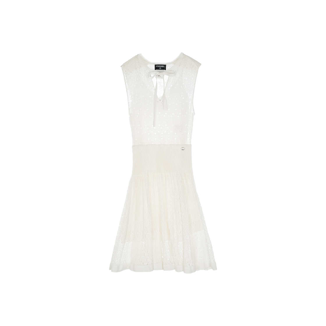 ITIUCRUB277S Chanel Knit Dress 36 Ivory