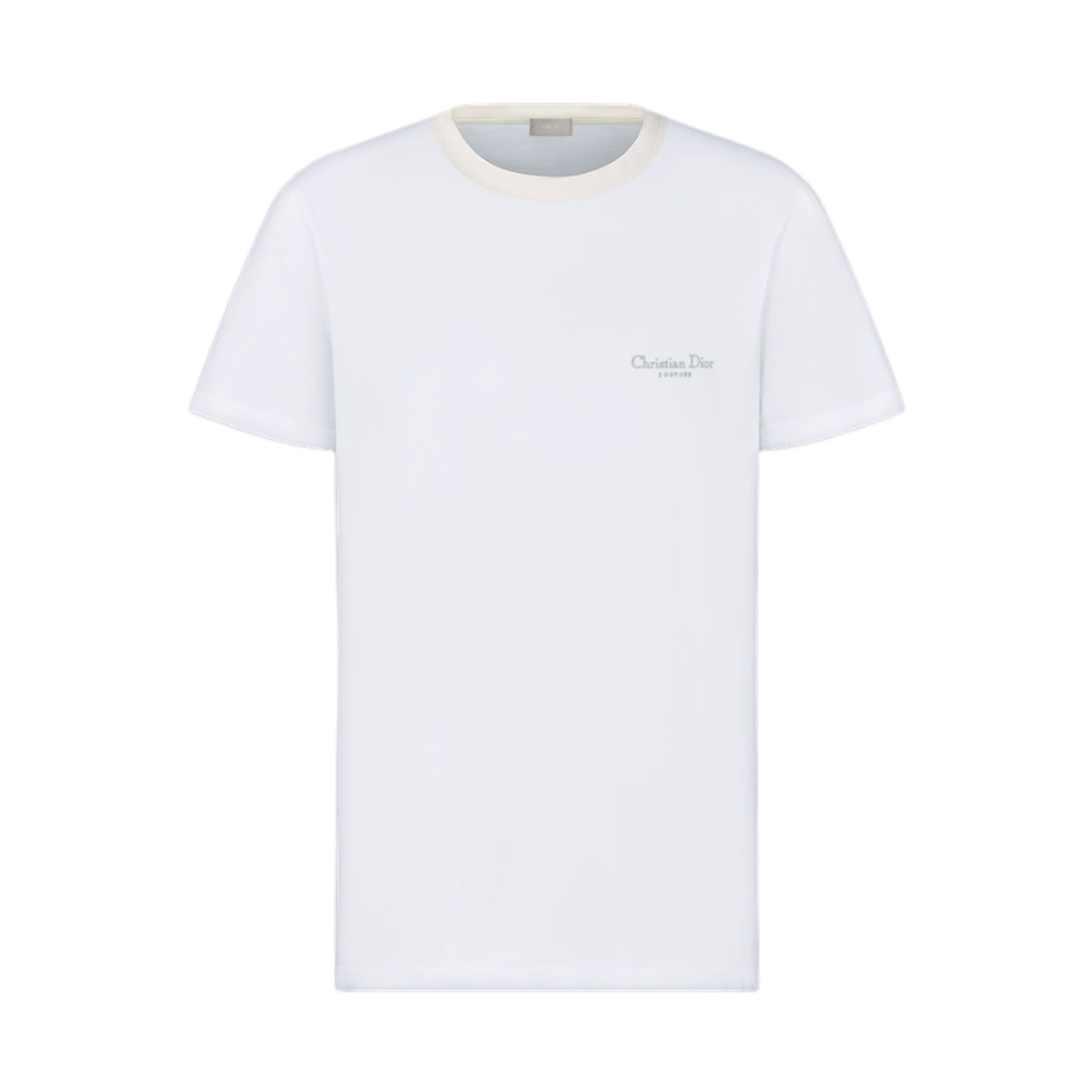 디올 코튼 저지 꾸뛰르 레귤러 핏 티셔츠 화이트(Dior Cotton Jersey Couture Regular Fit T-Shirt White)