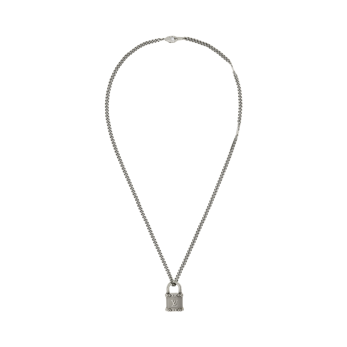 M03334 Louis Vuitton LV Lock Necklace Palladium