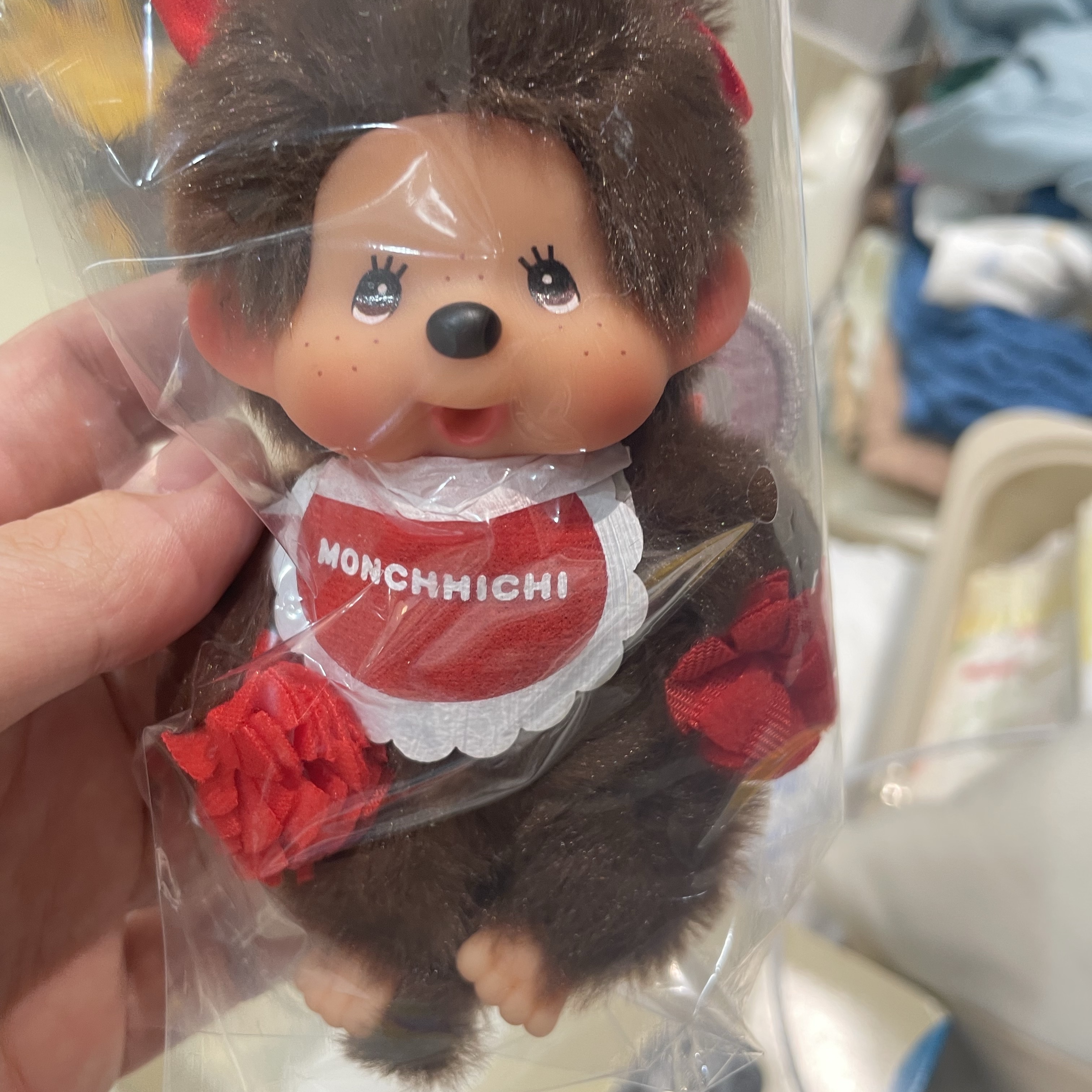 Monchhichi Happy Color Monchhichi Keychain Girl 착용 스타일