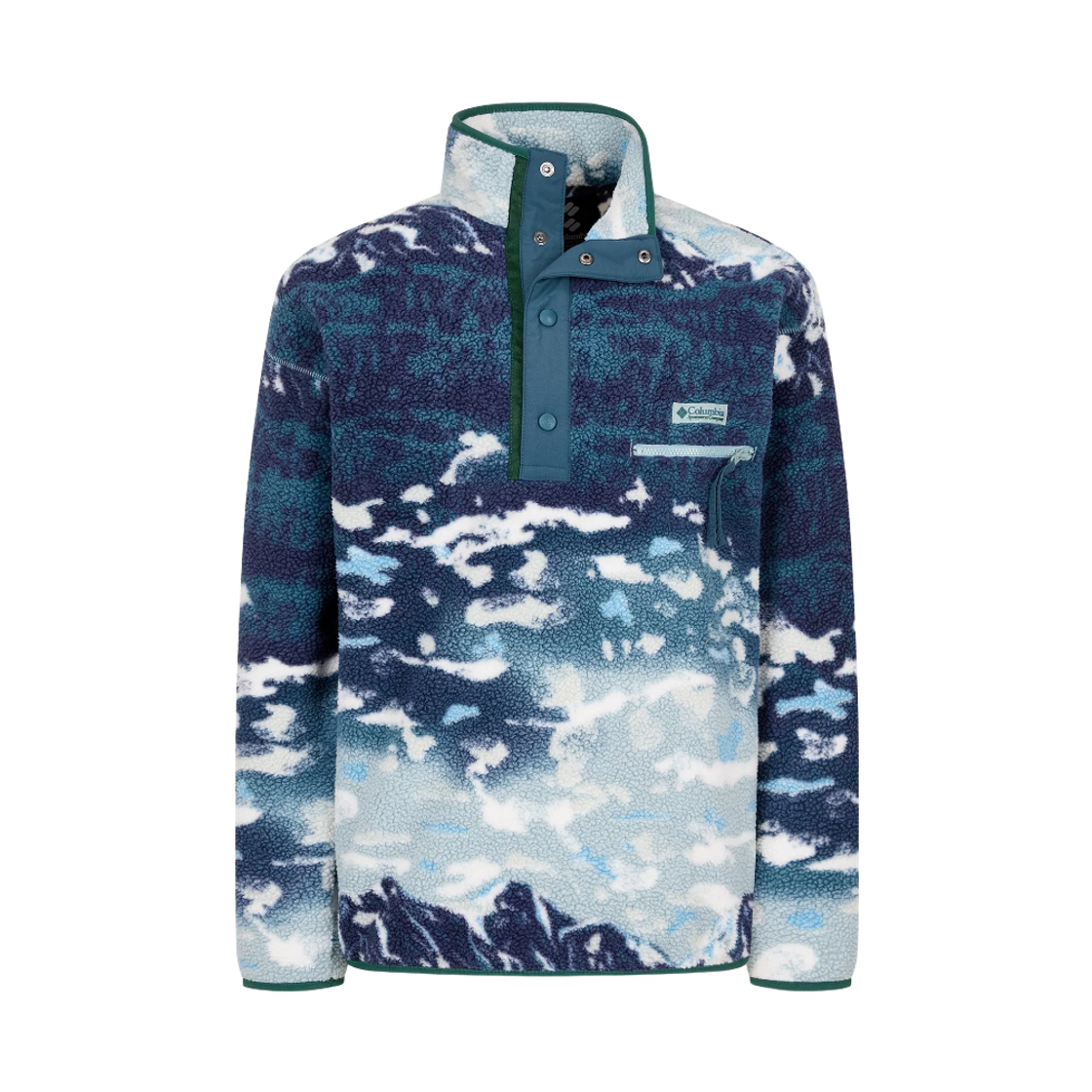 C64AE4498461 Columbia Helvetia II Printed Half Snap Fleece Pullover Crushed Blue