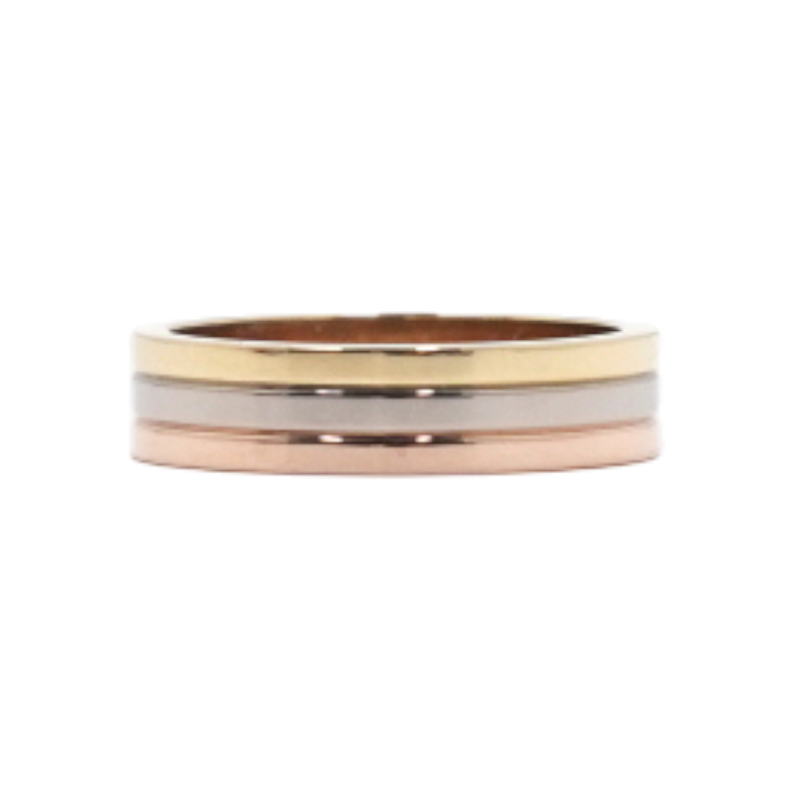 IT963QS7FRPH Cartier B40521 18K Tri-Color Gold Trinity 4.8mm Vendome Wedding Band Ring - Size 13
