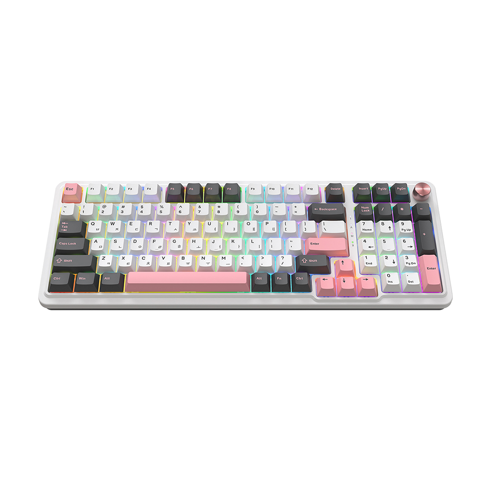 앱코 AK99 유무선 블루투스 3모드 기계식 키보드 핑크 멜론축(ABKO AK99 Wireless Bluetooth 3 Mode Mechanical Keyboard Pink Melon Axis) - 3