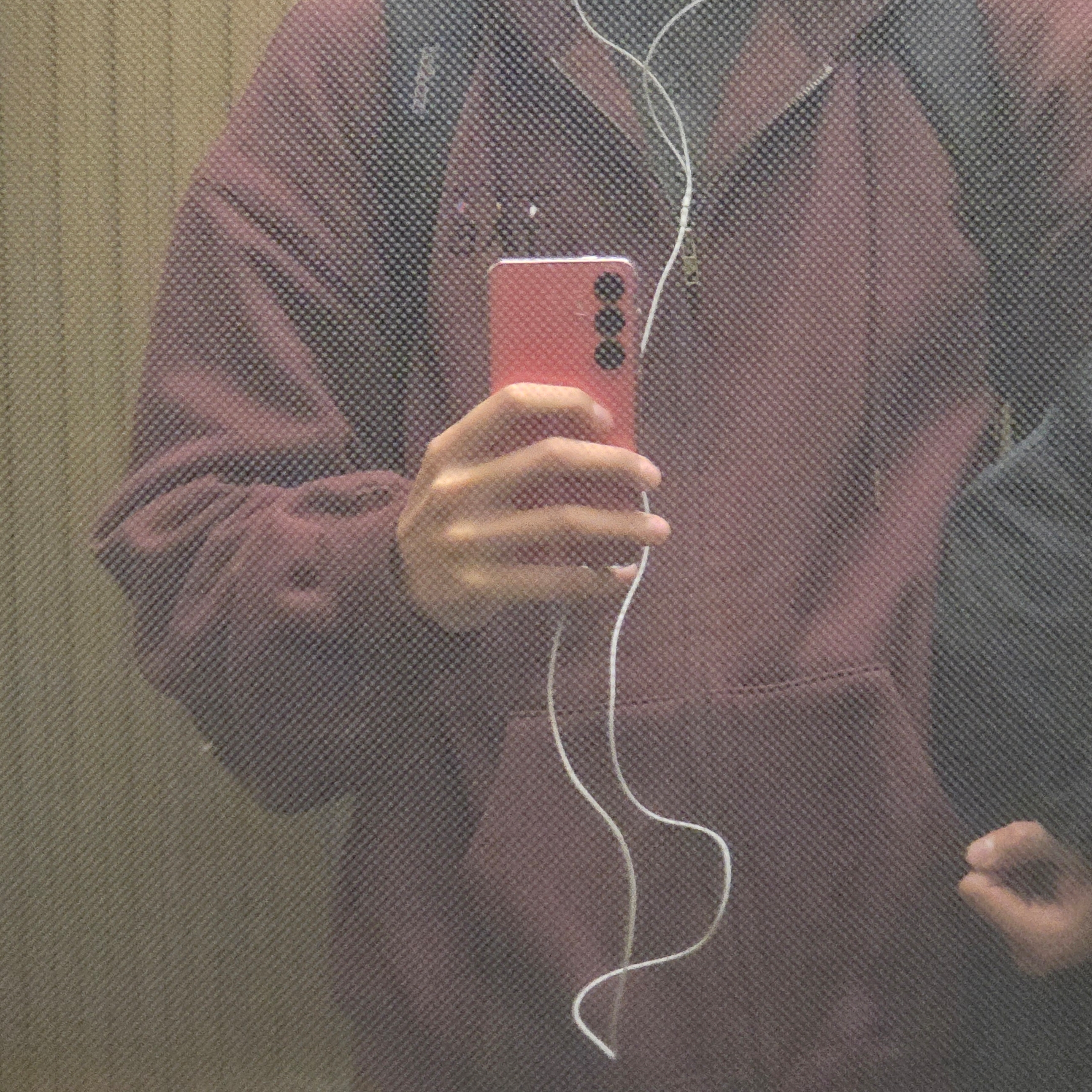 IAB Studio x Stranger Things Tree Lights Zip-up Hoodie Burgundy 착용 스타일