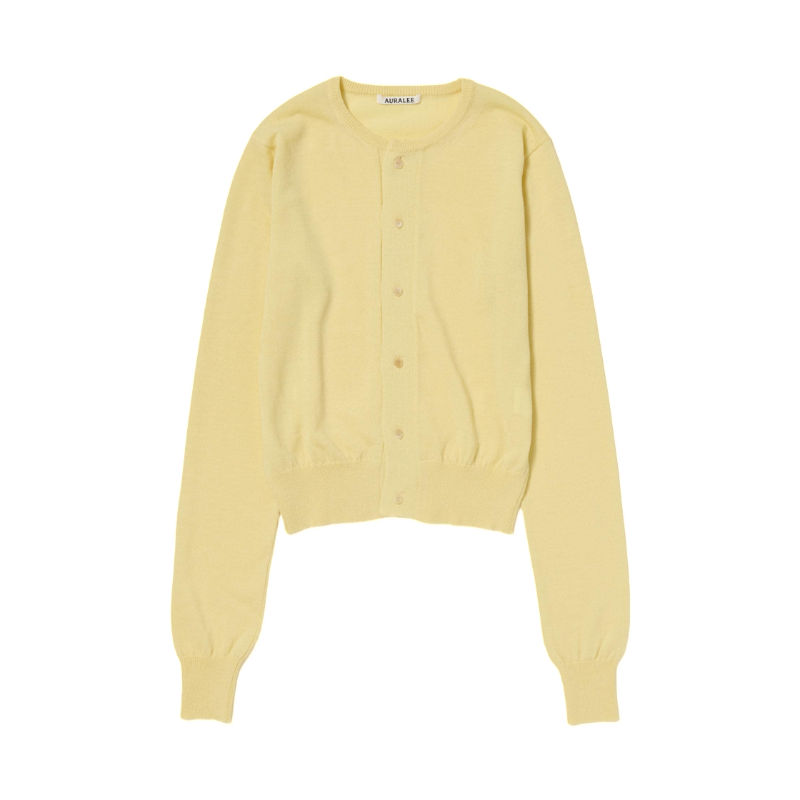 (W) 오라리 캐시미어 하드 트위스트 니트 가디건 라이트 옐로우 - 26SS((W) Auralee Cashmere Hard Twist Knit Cardigan Light Yellow - 26SS) - 1