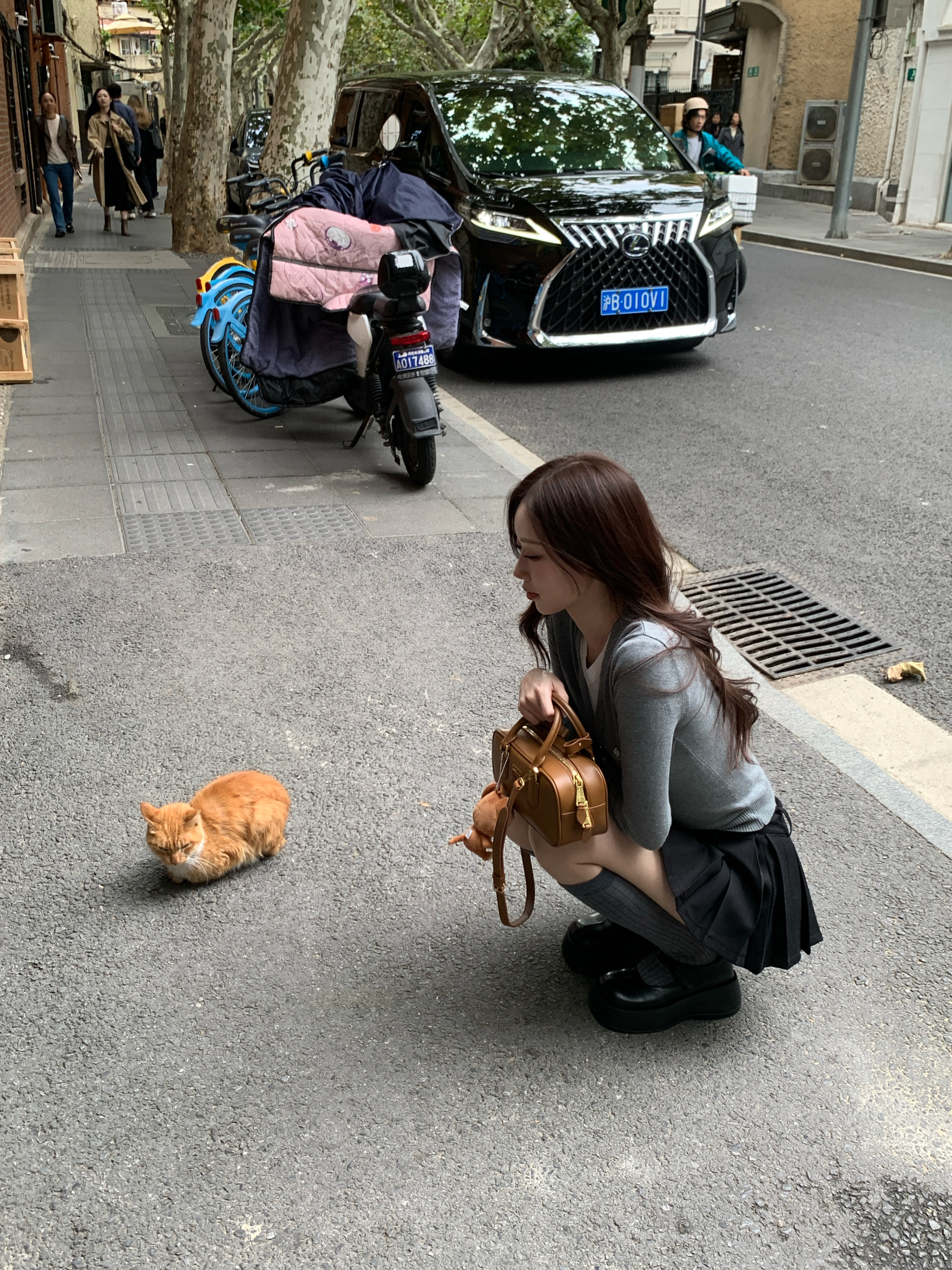 Miu Miu Arcadie Leather Mini-Bag Cognac 착용 스타일 - 2