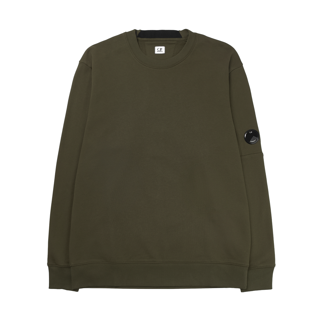 C.P. 컴퍼니 렌즈 와펜 코튼 스웨트셔츠 카키 - 25SS(C.P. Company Lens Wappen Cotton Sweatshirt Khaki - 25SS)