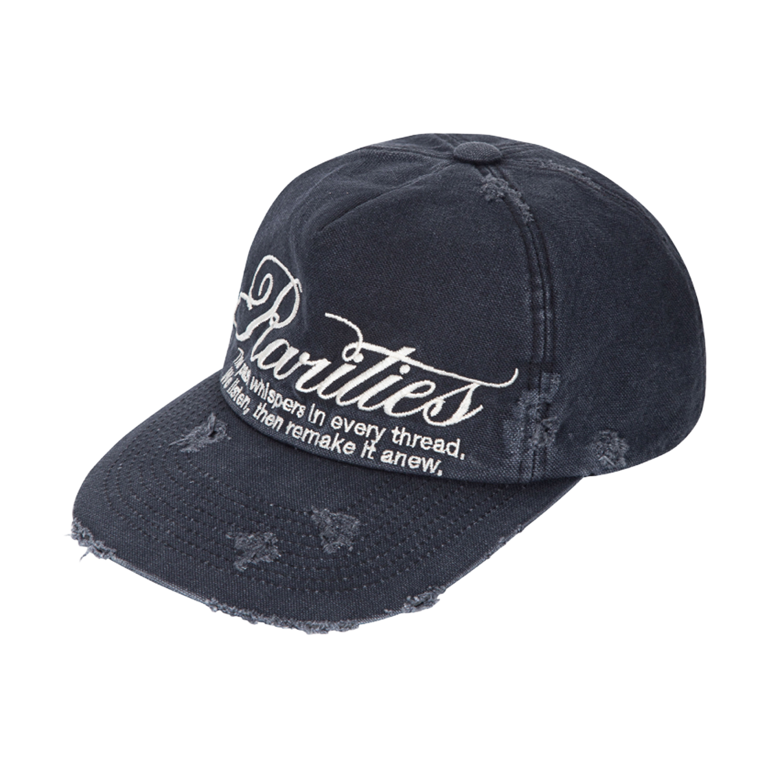 레어리티스 프레이 스크립트 캡 워시드 블랙(Nine Rarities Fray Script Cap Washed Black)
