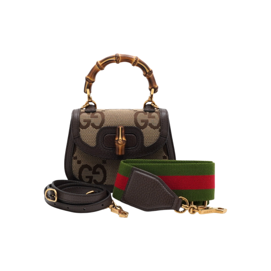 IT4O6NAJ9S4P Gucci 1947 Jumbo GG Bamboo Mini Tote & Shoulder Bag