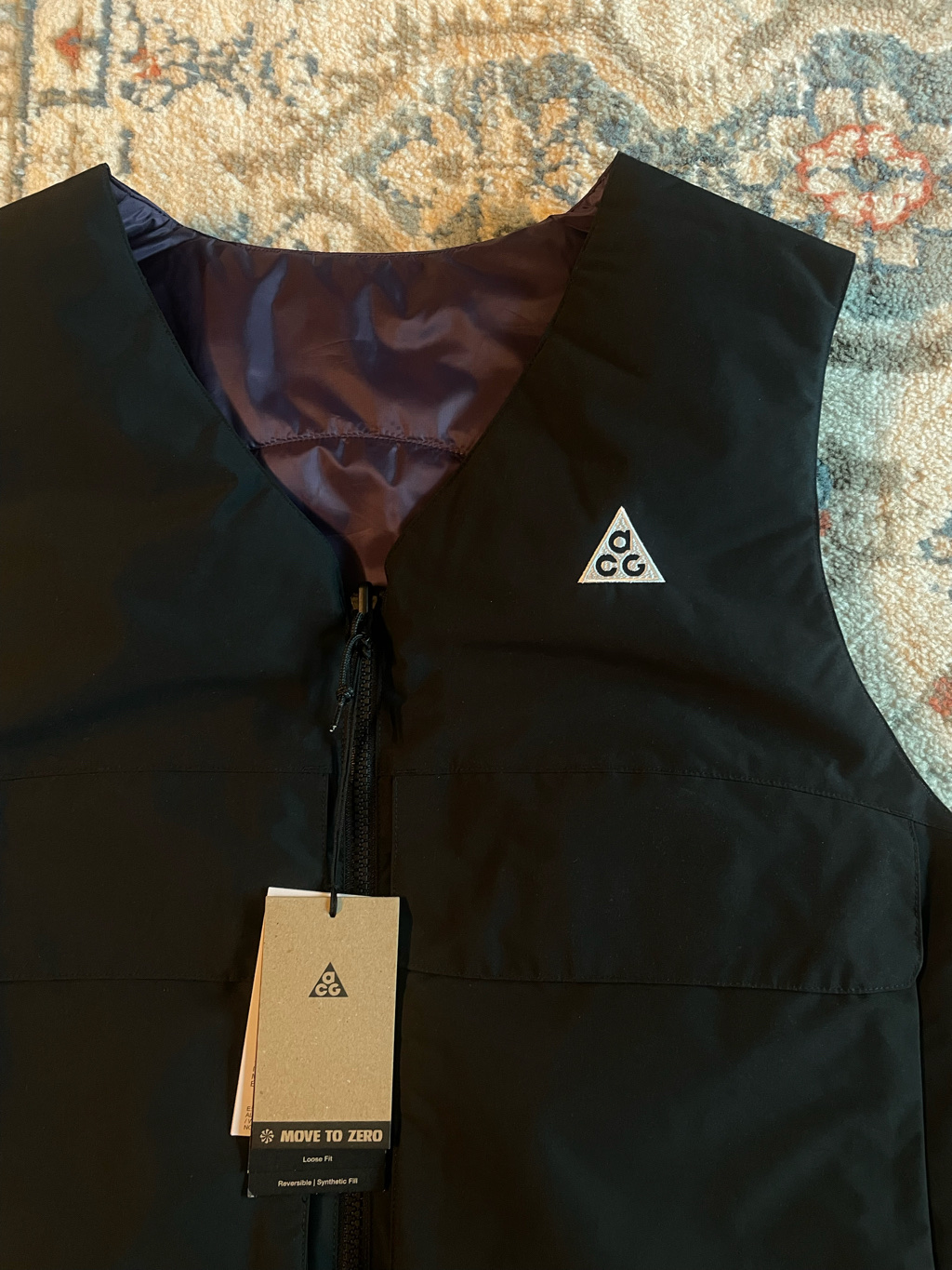 Nike ACG Primaloft Skull Peak Reversible Vest Black Dark Raisin - Asia 착용 스타일 - 2