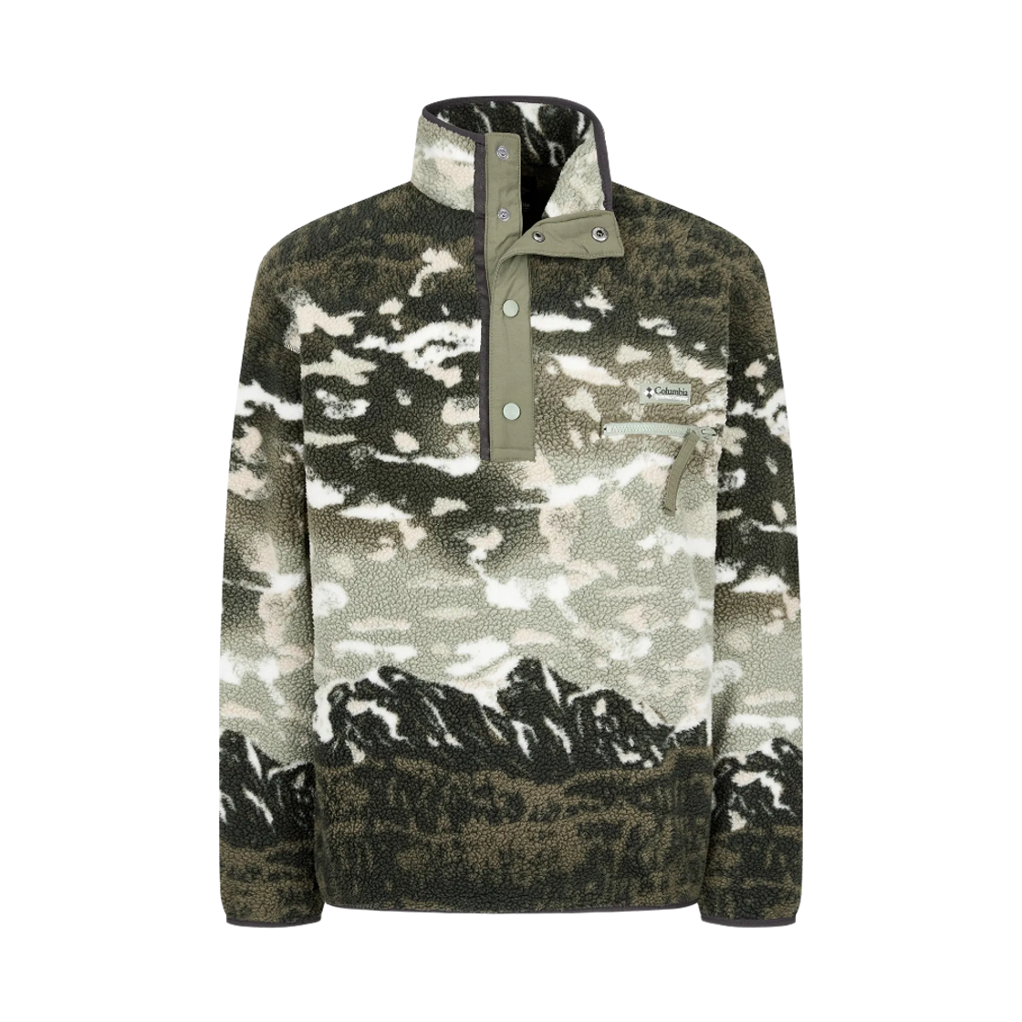 컬럼비아 헬베시아 II 프린티드 하프 스냅 플리스 풀오버 사파리(Columbia Helvetia II Printed Half Snap Fleece Pullover Safari)