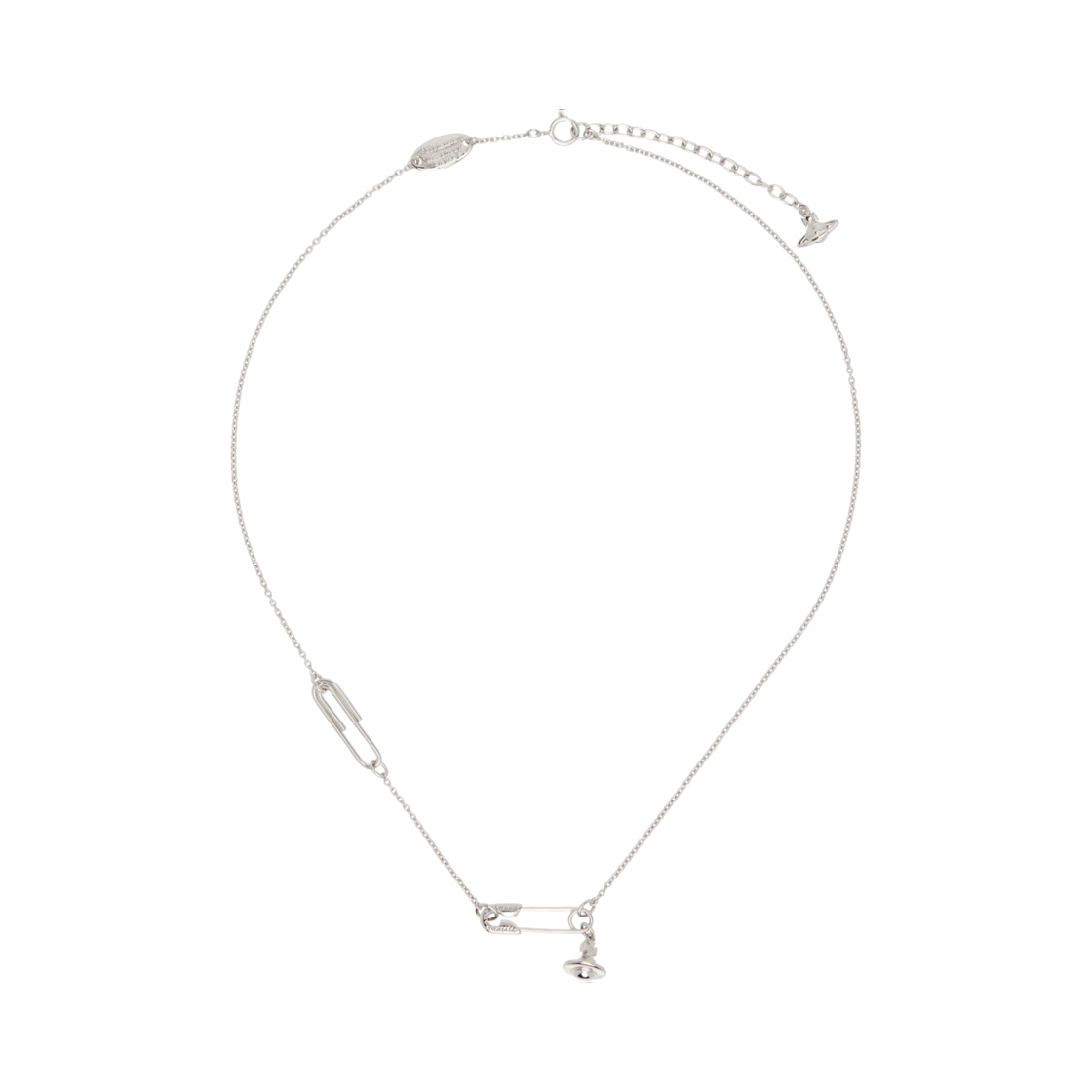 630203F7-01P019 (W) Vivienne Westwood Safety Pin Necklace Silver