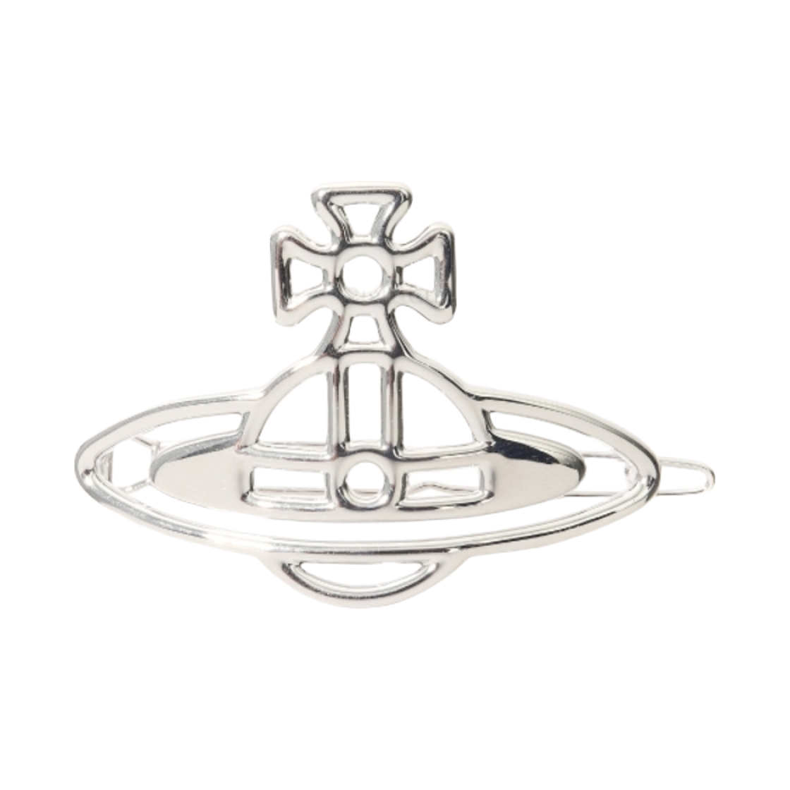 6703001F-02P019 Vivienne Westwood Thin Line Orb Hair Clip Silver