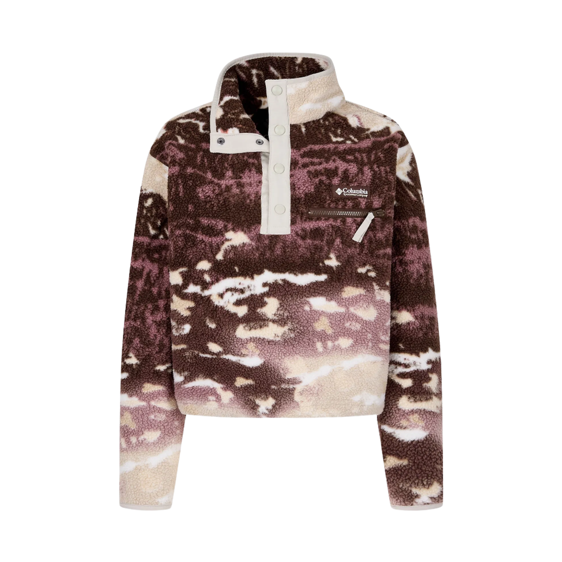 (W) 컬럼비아 헬베시아 II 프린티드 하프 스냅 플리스 풀오버 머드((W) Columbia Helvetia II Printed Half Snap Fleece Pullover Mud)