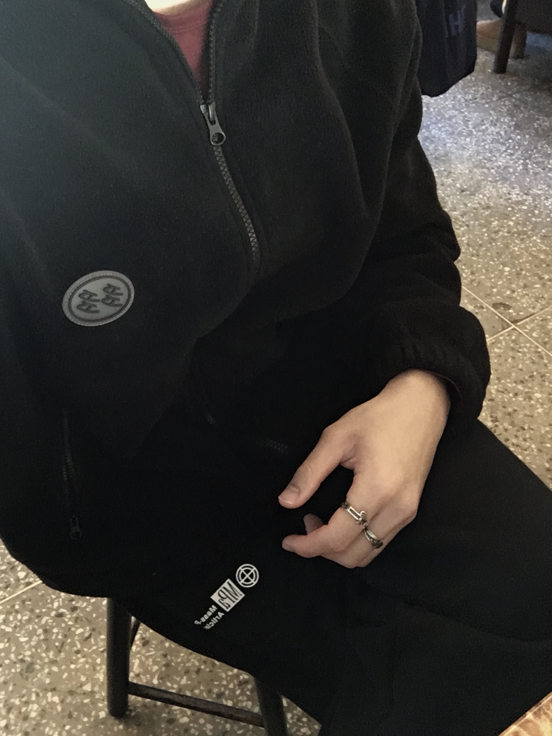 Dada Fleece Jacket Black, [프리오더] Polyteru 925 Silver Ring 006 Antique Cross 착용 스타일