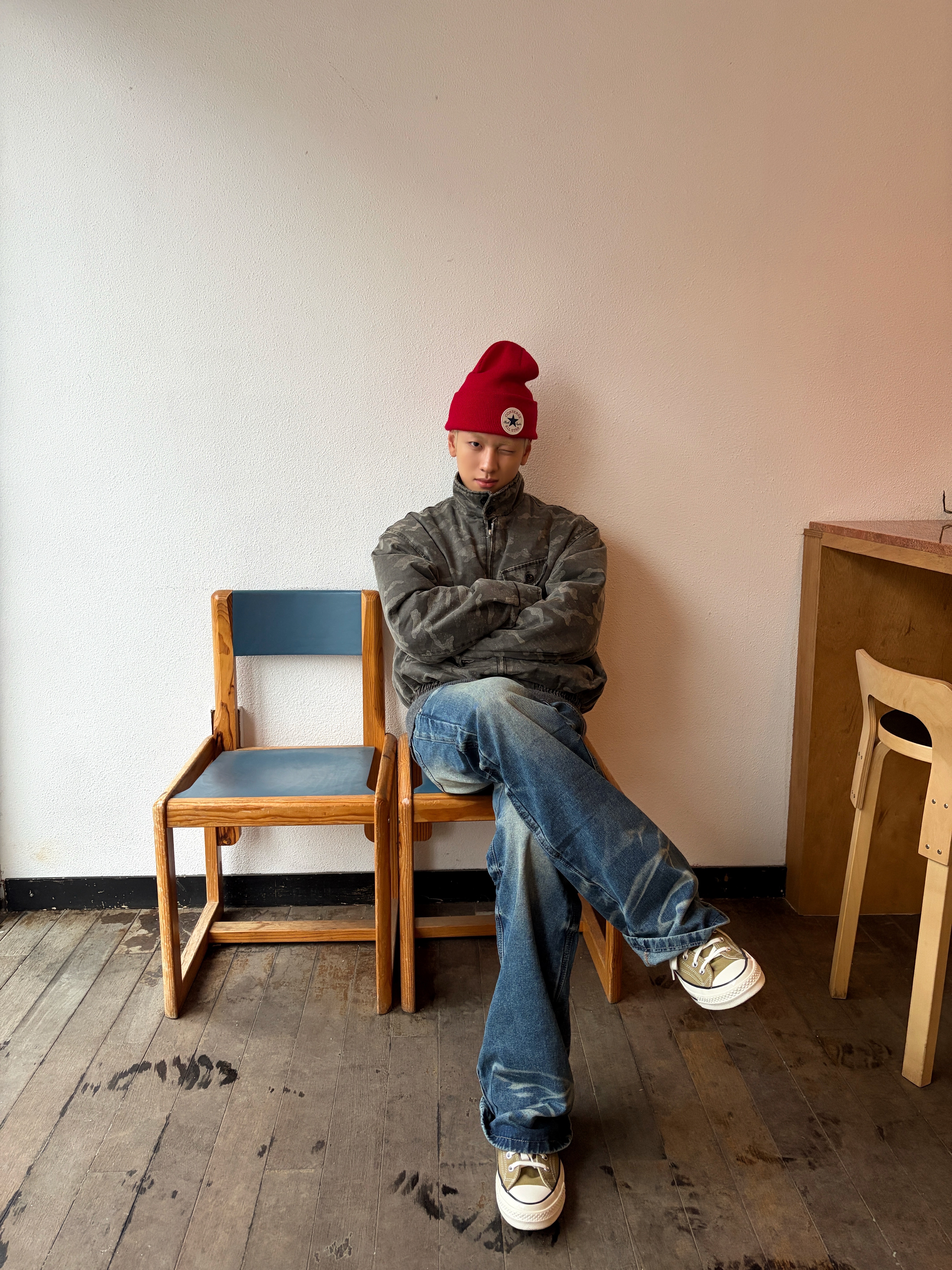 Converse Chuck 70 High Vintage Canvas Utility Khaki 착용 스타일