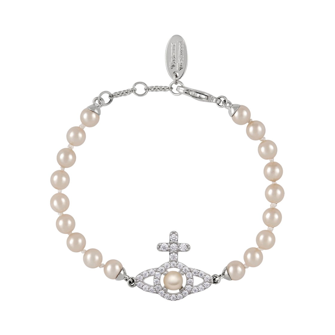 6103007R-02P373 (W) Vivienne Westwood Olympia Pearl Bracelet Silver