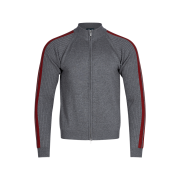 Undermycar 25FW Double Line Slim Knit Zip-Up Gray/Red
