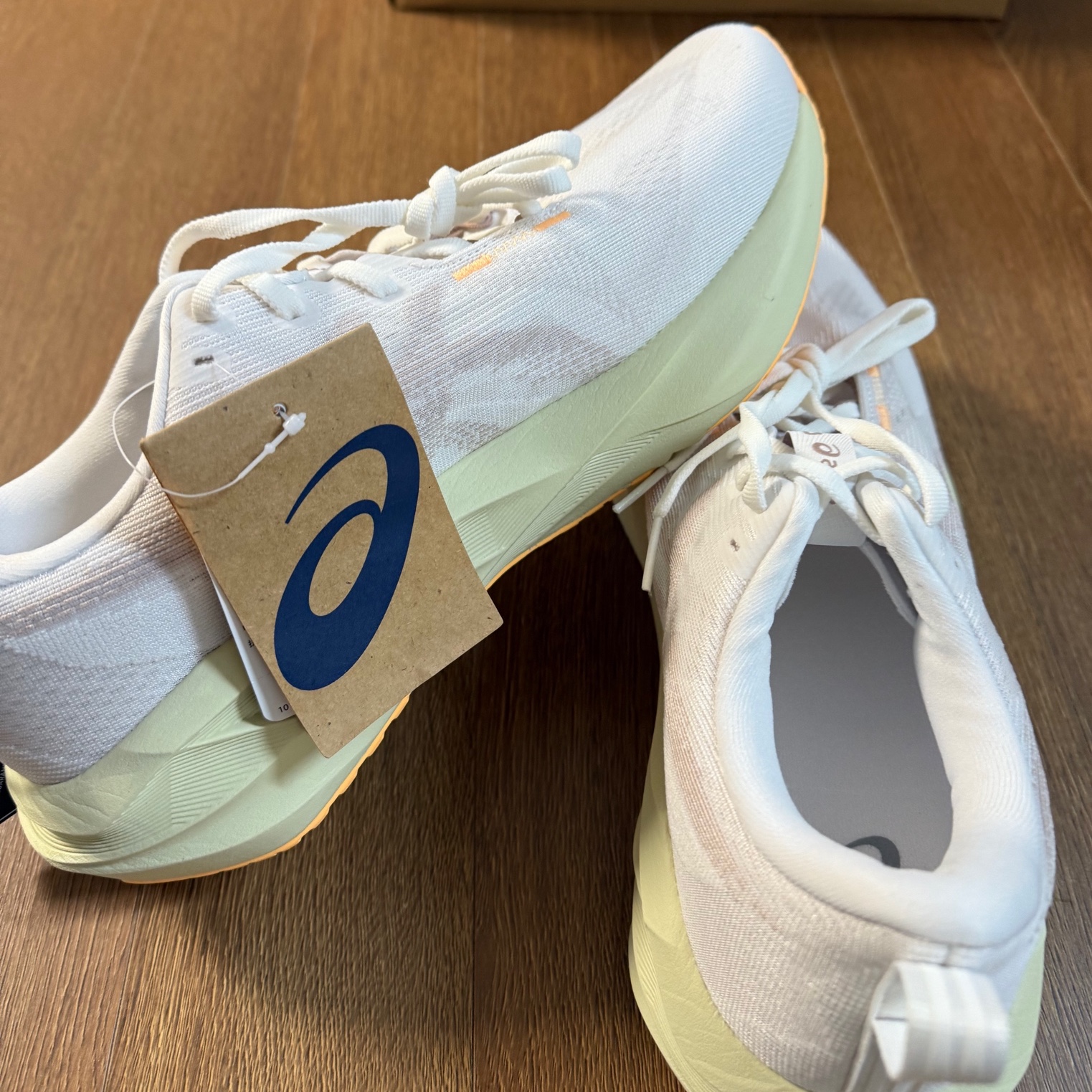 Asics Novablast 5 White Fawn - 2E Wide 착용 스타일