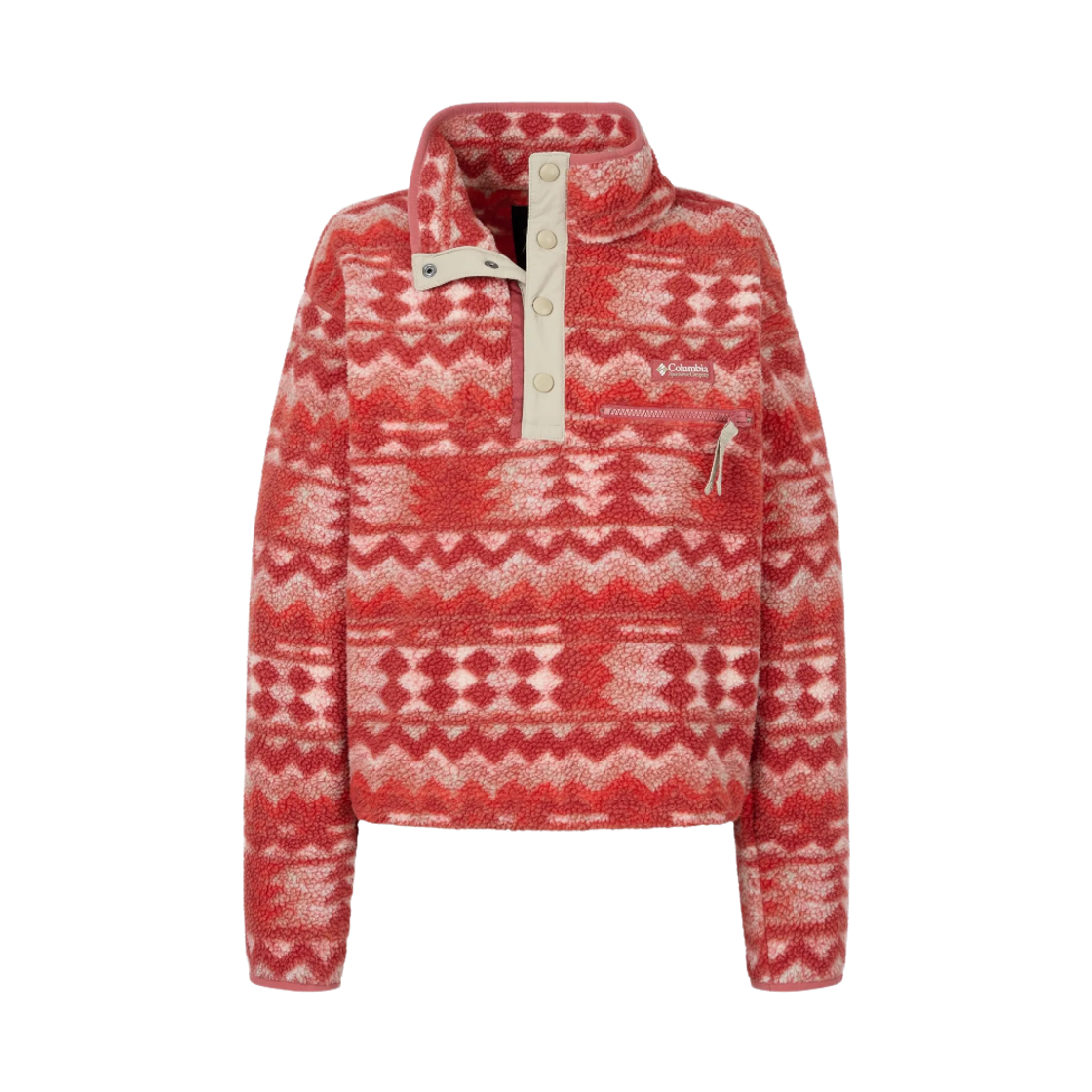 C71AR5760610 (W) Columbia Helvetia II Printed Half Snap Fleece Pullover Intense Red