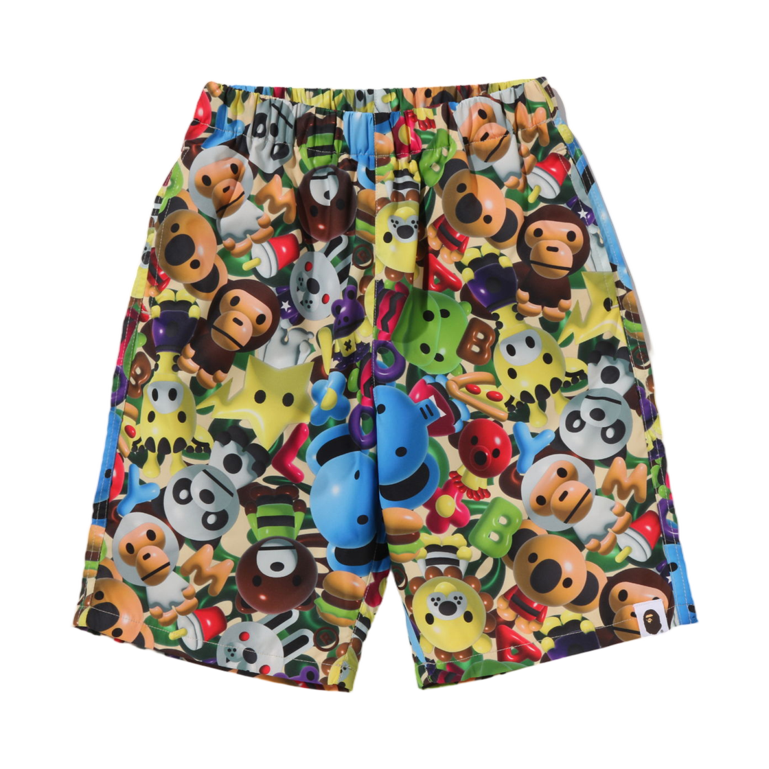 - (Kids) BAPE 3D Milo All Friends Beach Shorts Multi