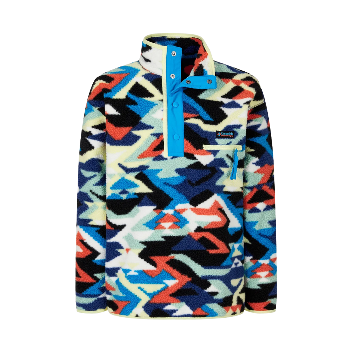 C64AE4498491 Columbia Helvetia II Printed Half Snap Fleece Pullover Compass Blue