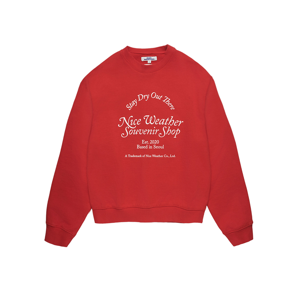 나이스웨더 어페럴 Nwss 크루넥 레드(Nice Weather Apparel Nwss Crewneck Red)