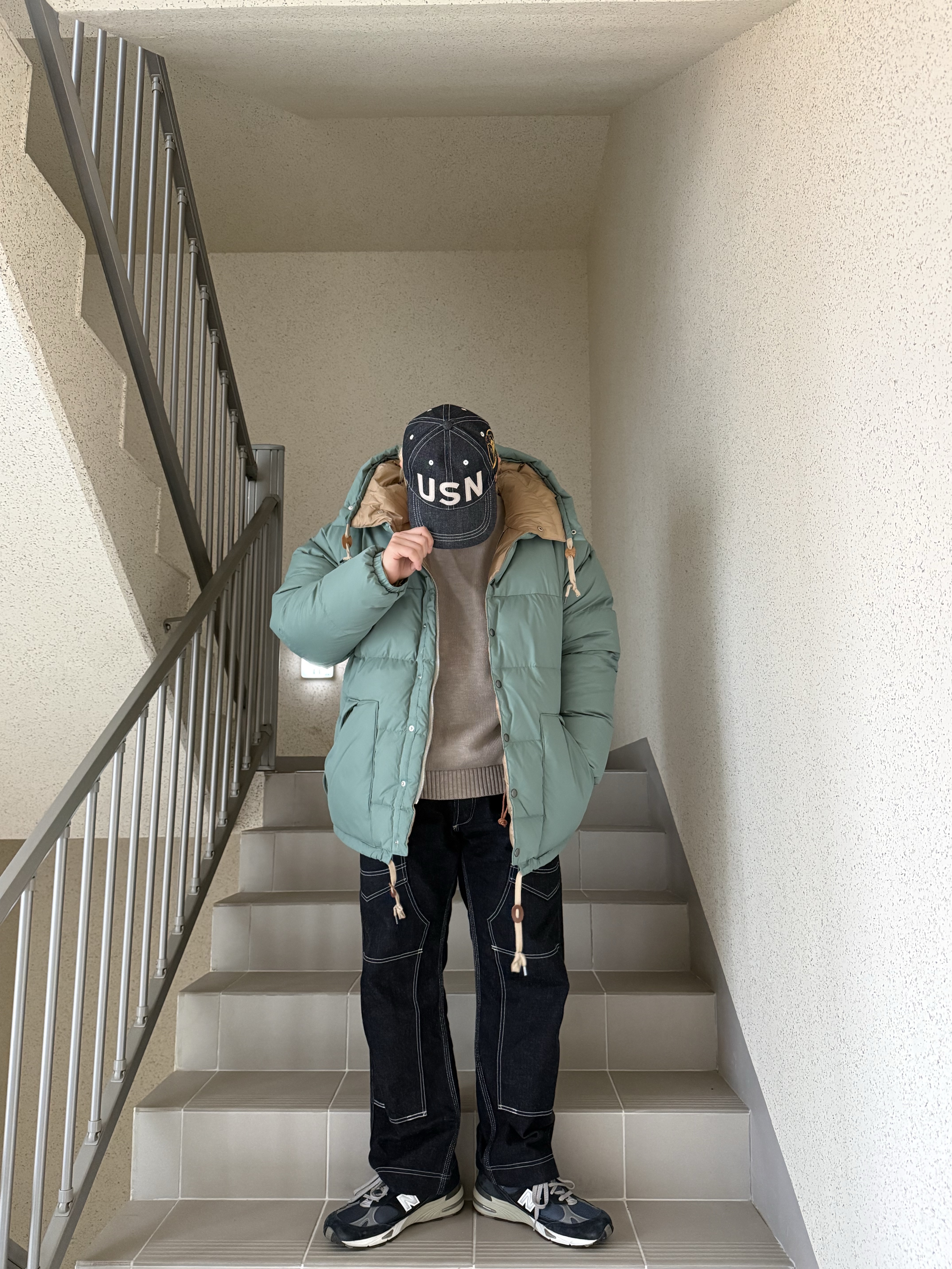 New Balance 991 Made in UK Navy 착용 스타일 - 4