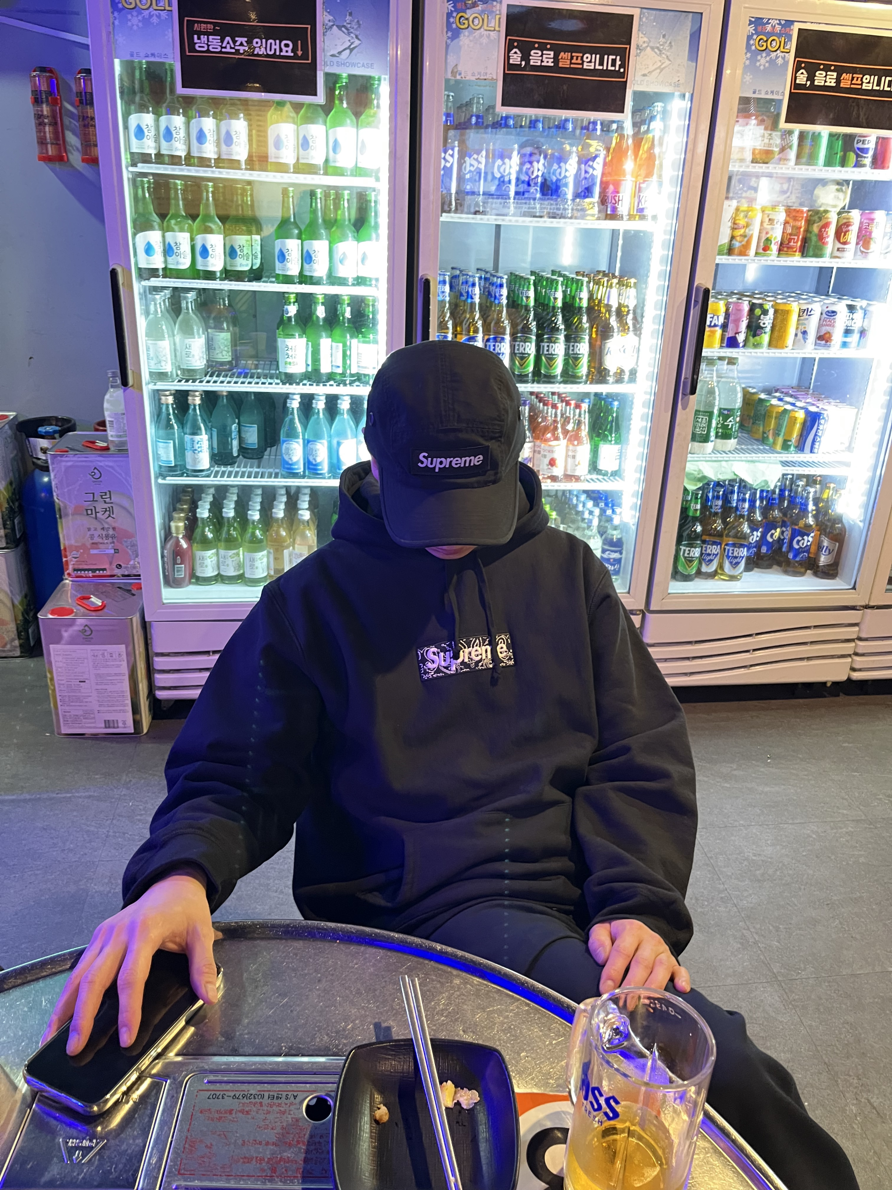 Supreme Bandana Box Logo Hooded Sweatshirt Black - 19FW 착용 스타일 - 1