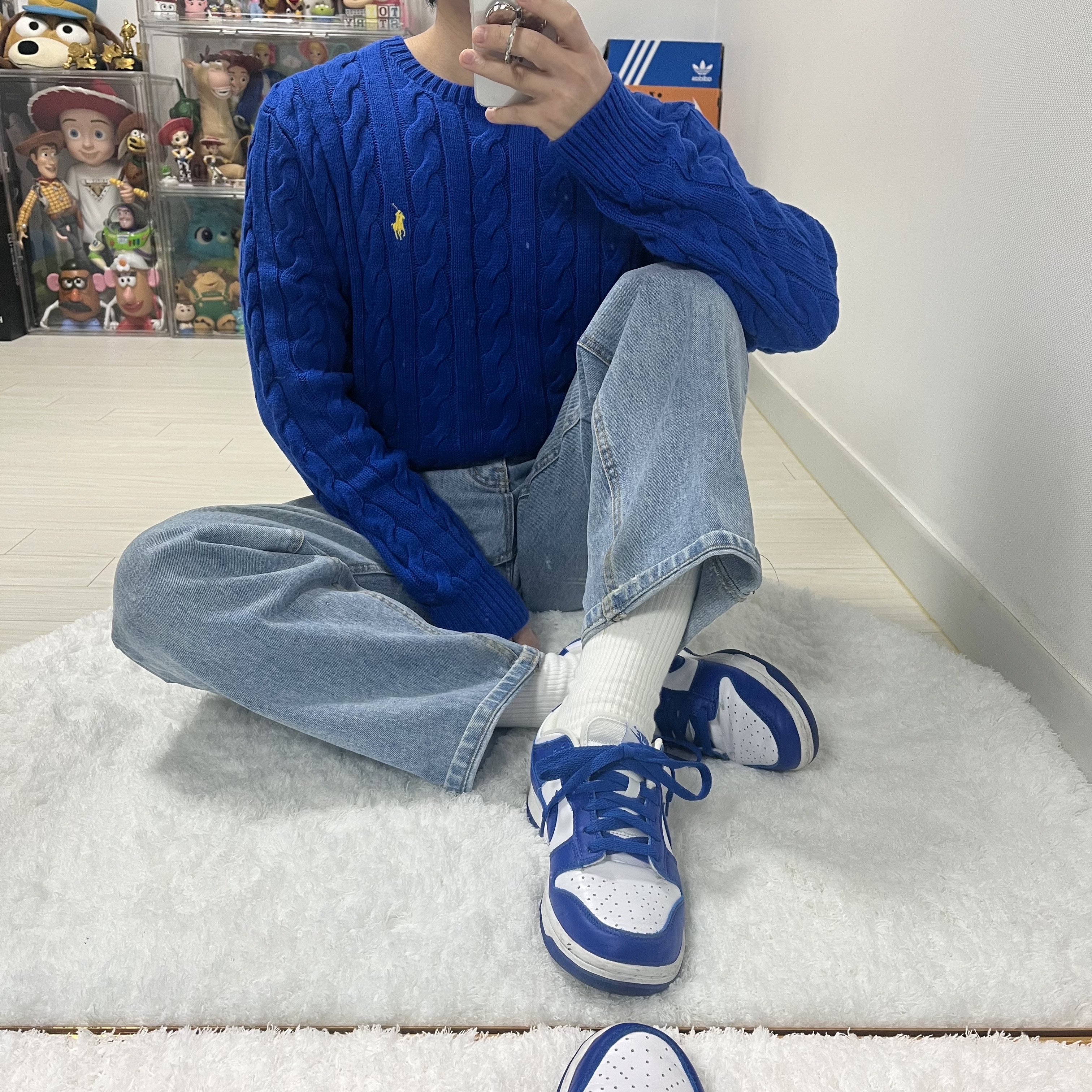 [30% 적립] Polo Ralph Lauren Cable Knit Cotton Sweater Red - 24FW 착용 스타일 - 6