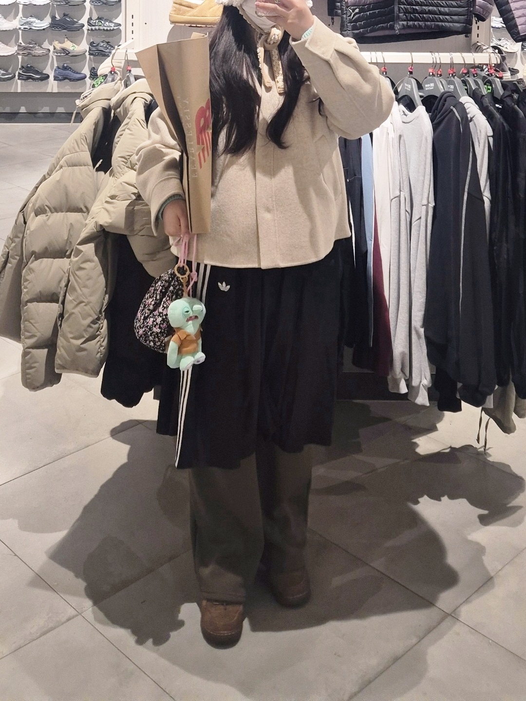 Fuggler Squidward Keyring, (W) Nike Air Force 1 '07 Cacao Wow 착용 스타일