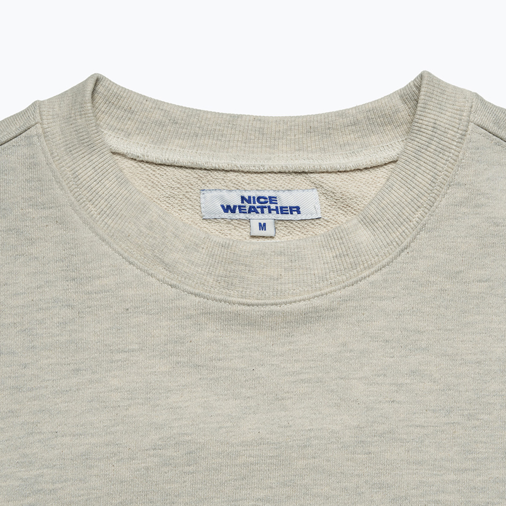 나이스웨더 어패럴 시그니처 크루넥 오트밀 멜란지(Nice Weather Apparel Signature Crewneck Oatmeal Melange) - 3