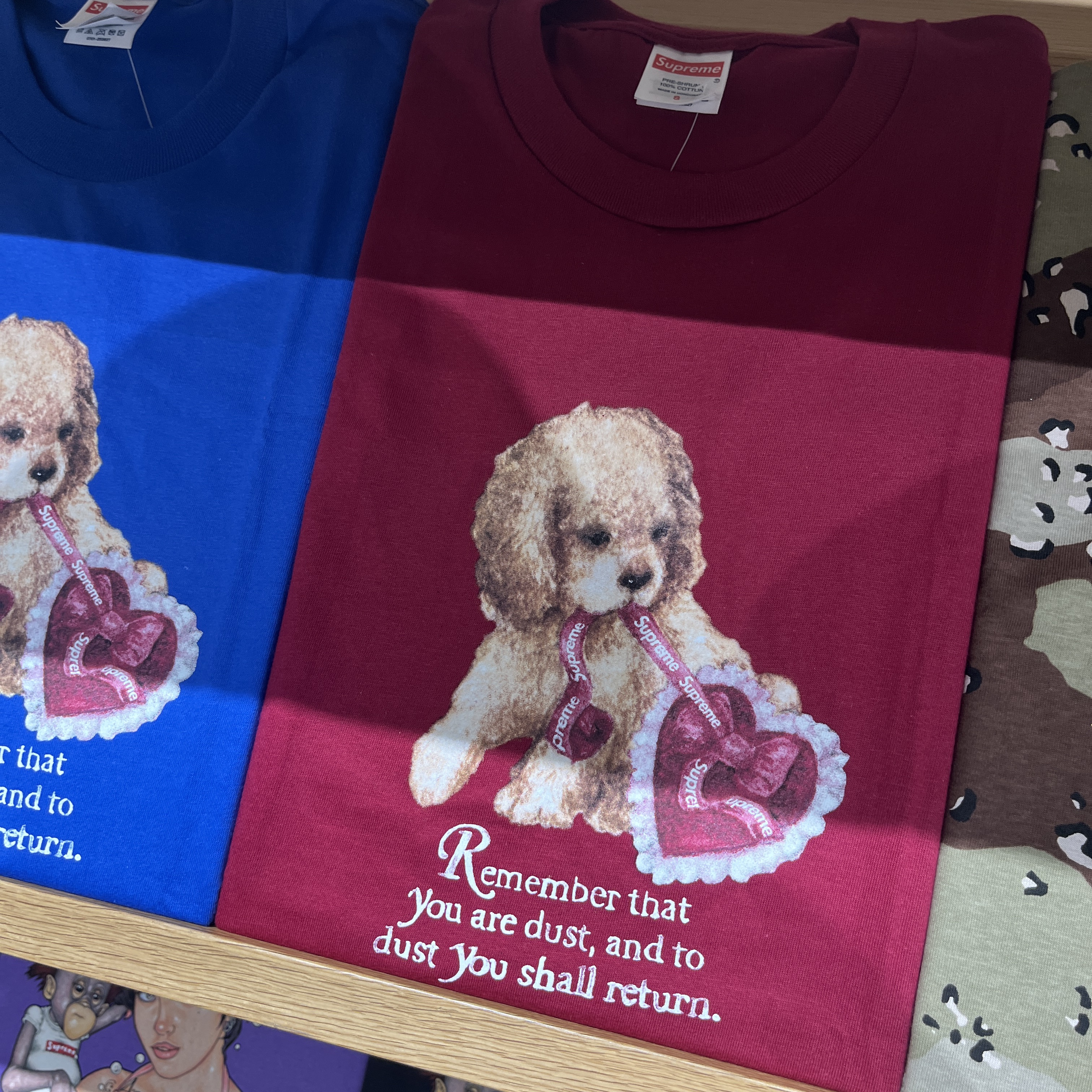 Supreme Dust T-Shirt Cardinal - 25FW 착용 스타일