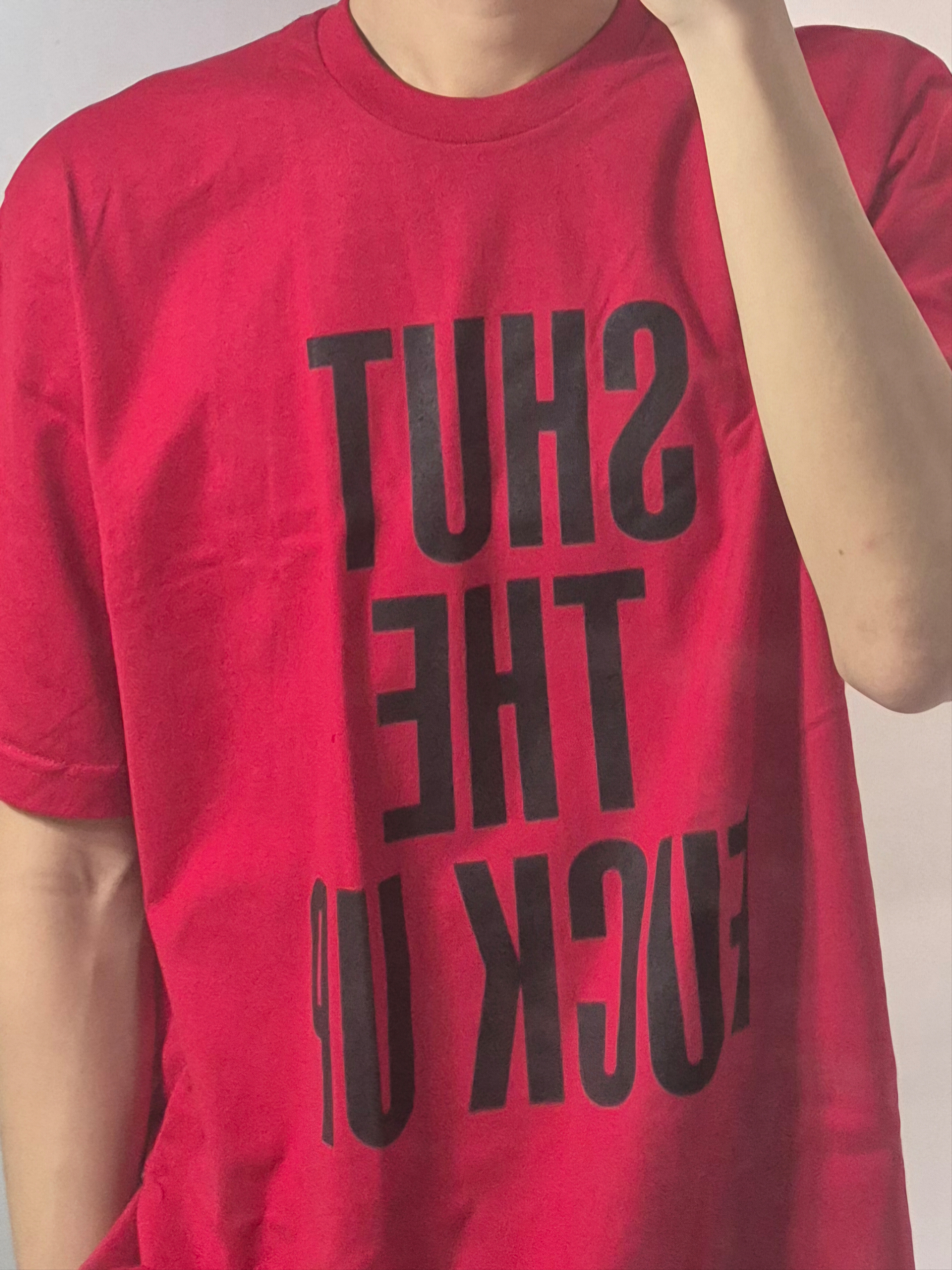 Supreme x Number (N)ine Shut Up Tee Red - 25FW 착용 스타일 - 3