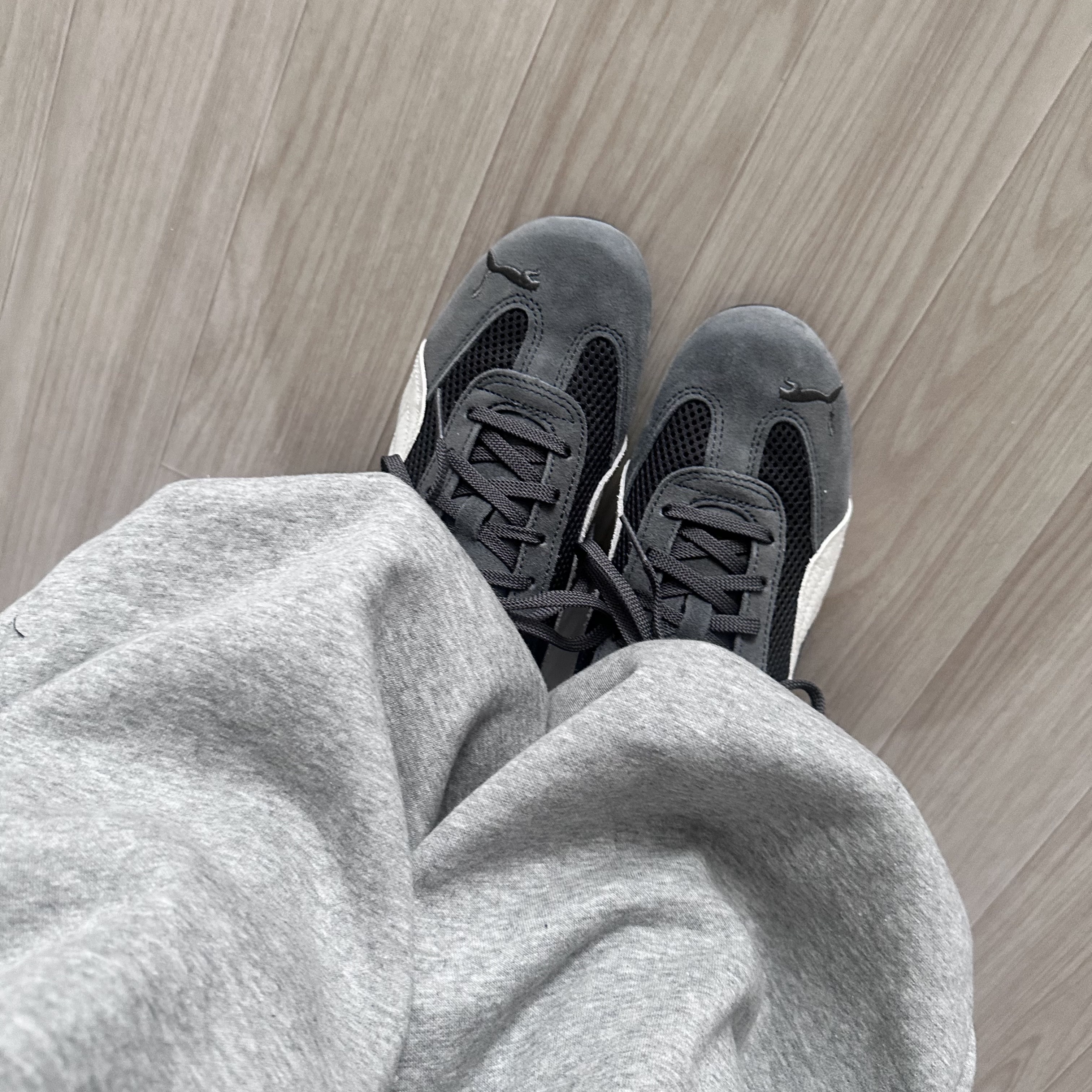 Puma Speedcat Mesh Dusky Gray Warm White 착용 스타일 - 4