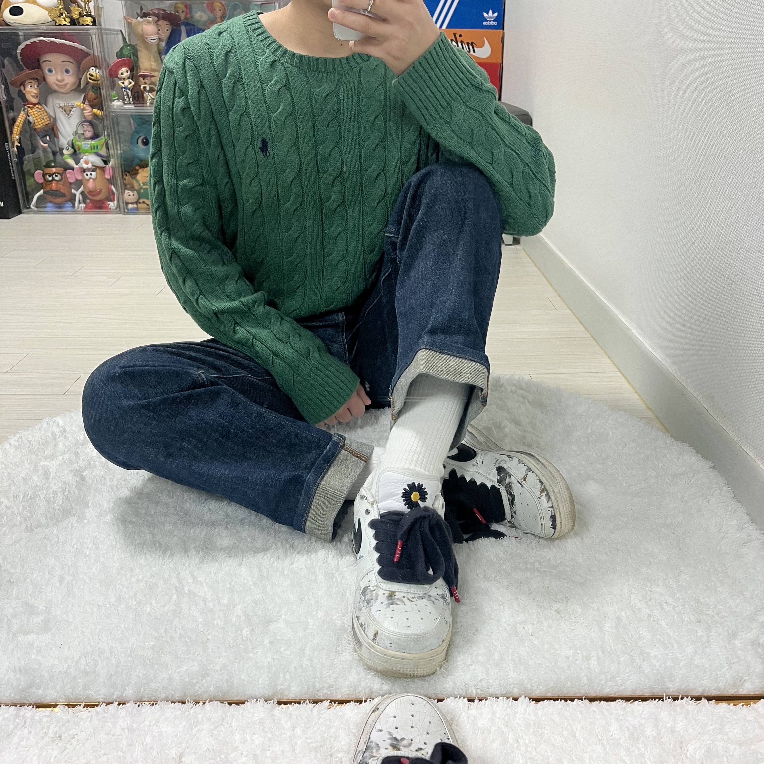 [30% 적립] Polo Ralph Lauren Cable Knit Cotton Sweater Red - 24FW 착용 스타일 - 5