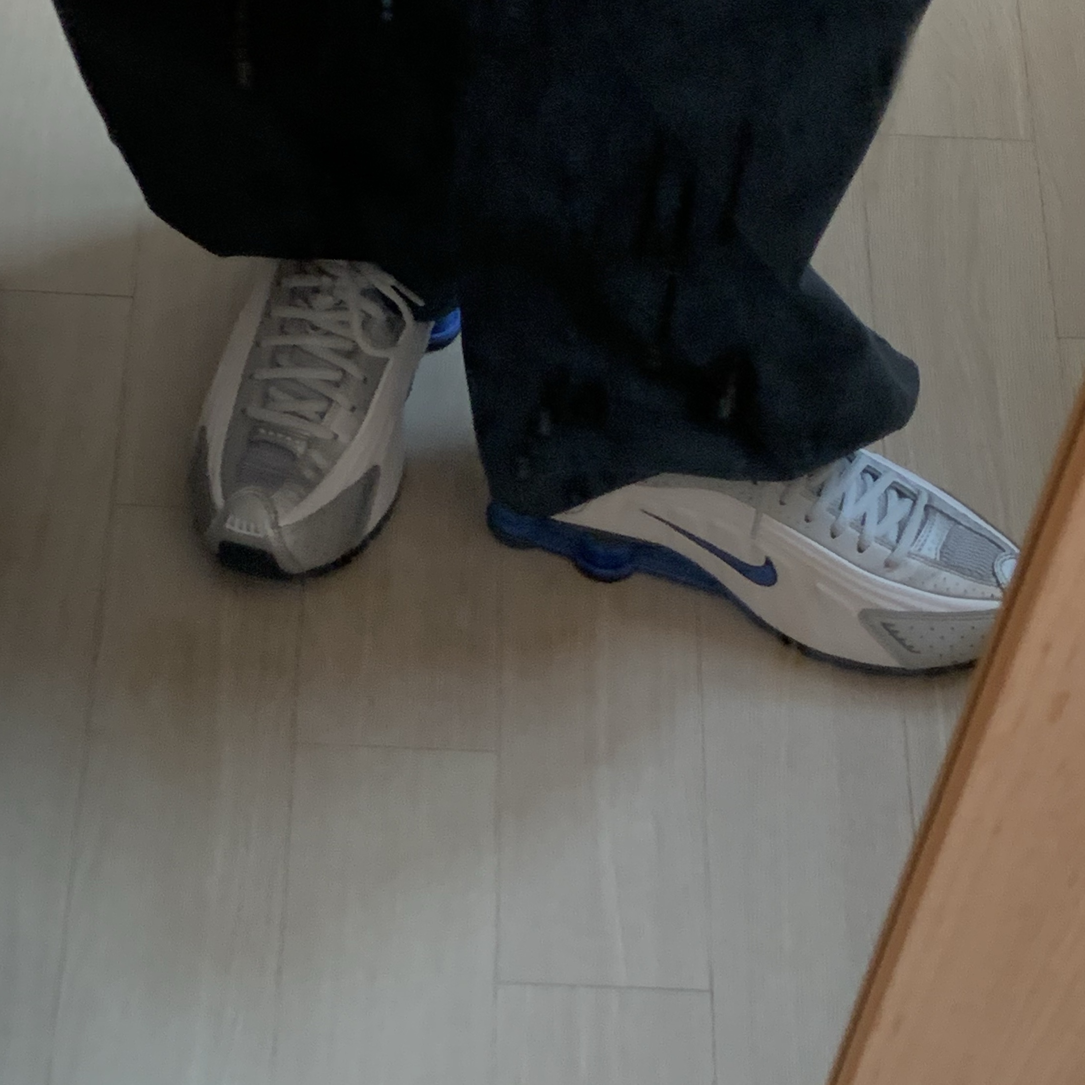 Nike Shox R4 White Racer Blue, Stussy Champion Oval Zip Hoodie Ash Heather 착용 스타일 - 3