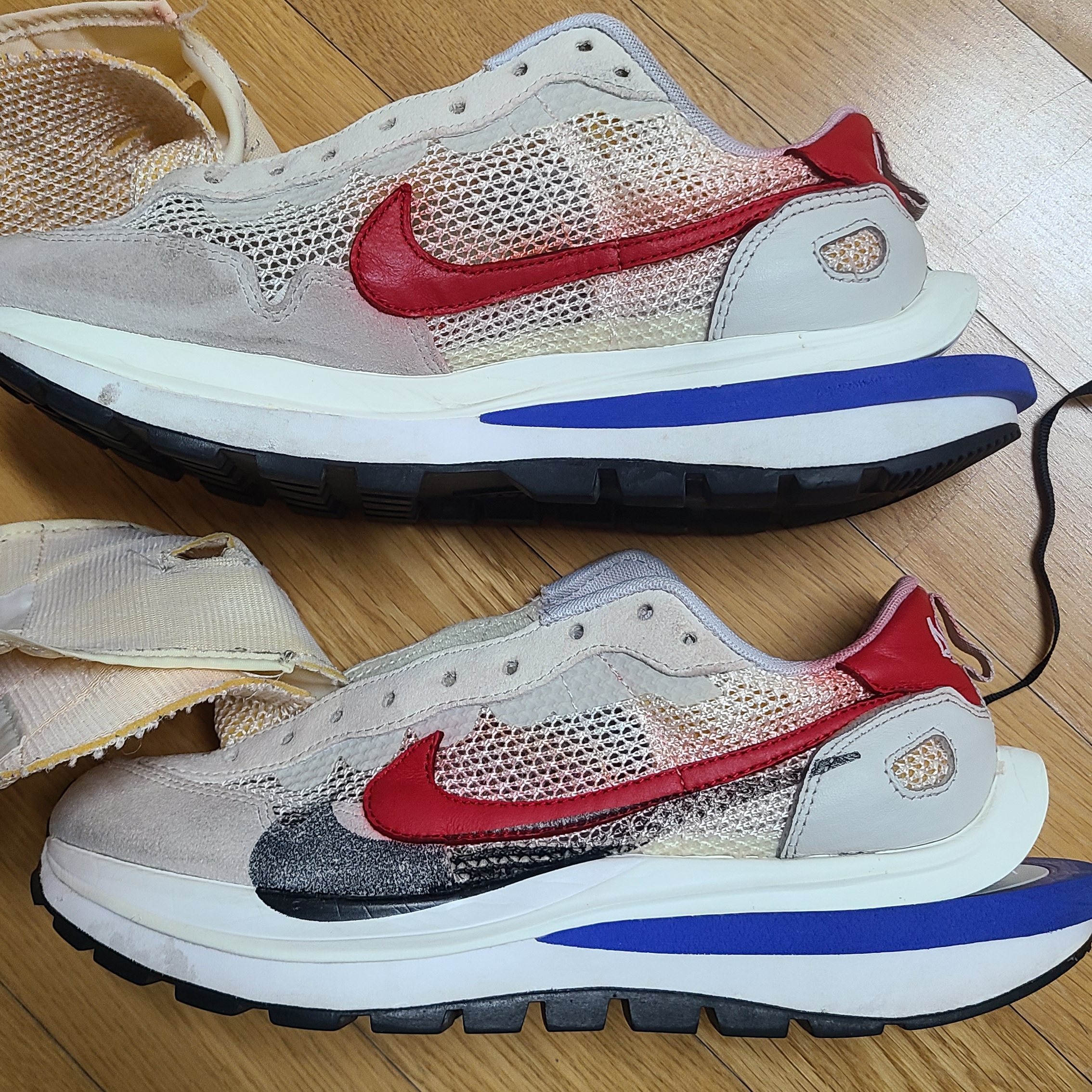 Nike x Sacai VaporWaffle Royal Fuchsia 착용 스타일 - 1